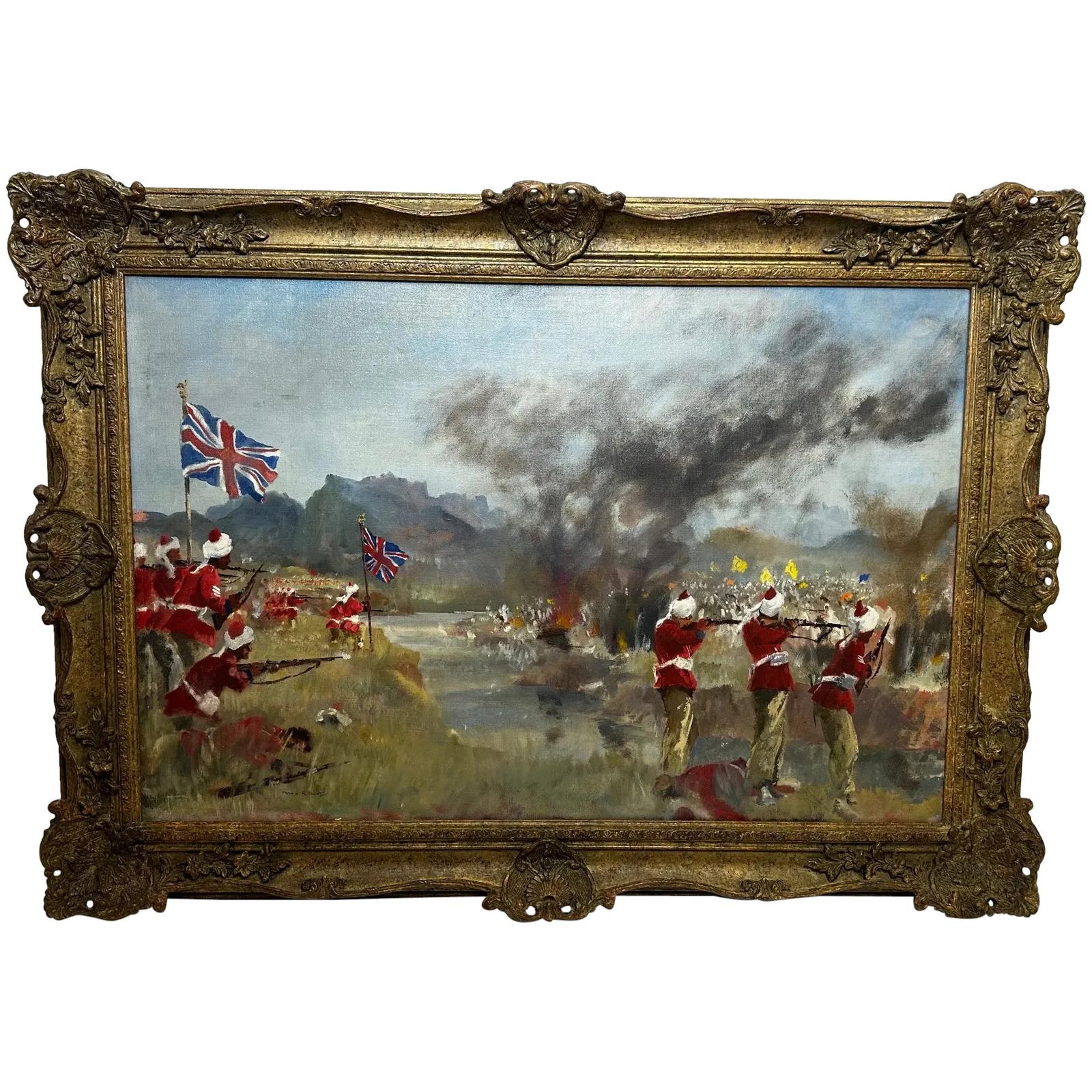 Oil Painting Military Battle Kam Dakkha 2nd Afghan War by Francis Russell Flint (1 of 57)