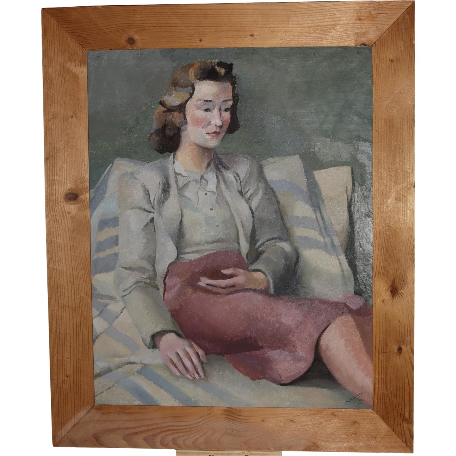 Oil on Canvas of Seated Lady (1 of 3) Oil on Canvas of Seated Lady (1 of 3)