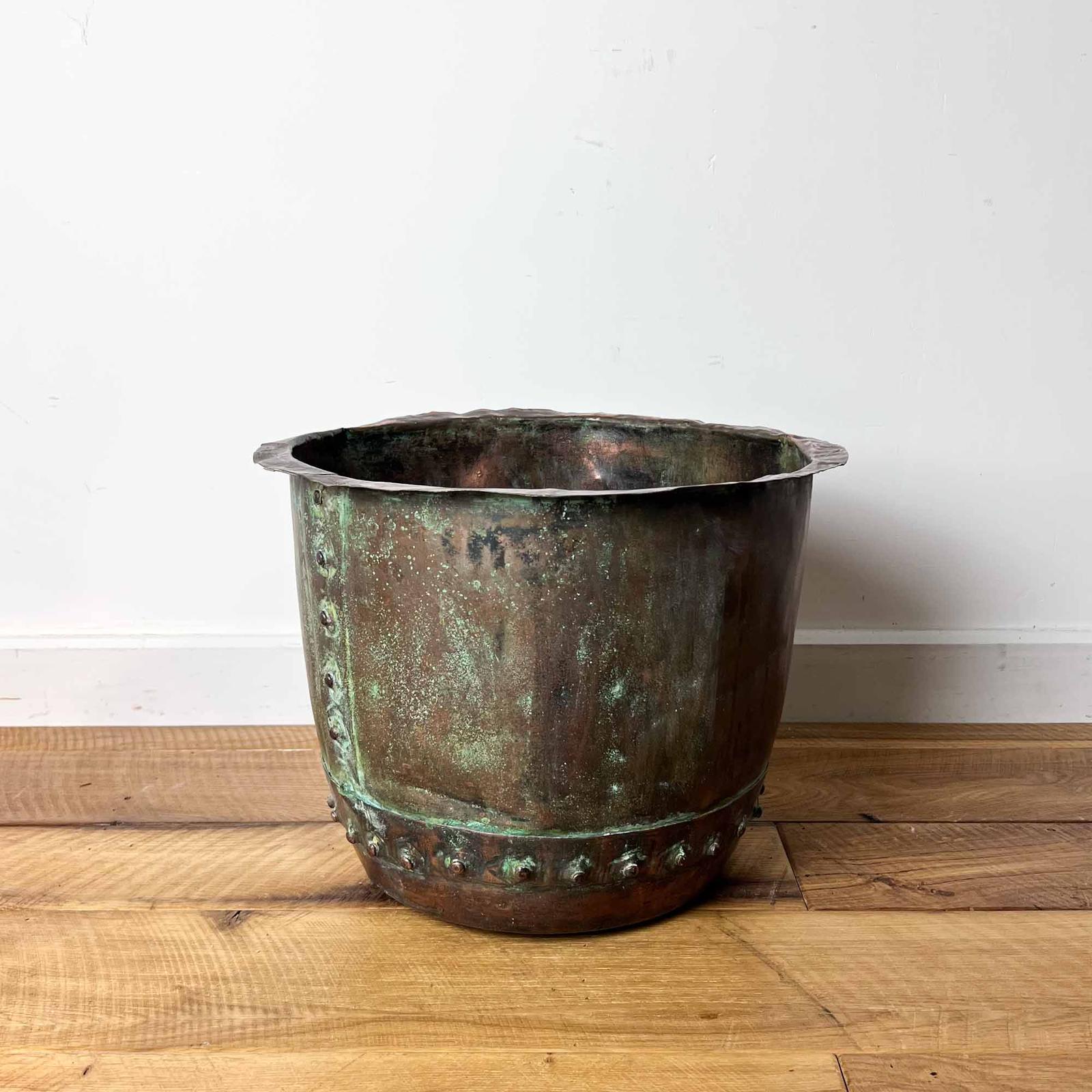 Antique Riveted Copper Log Bin or Planter (1 of 12) Antique Riveted Copper Log Bin or Planter (1 of 12)