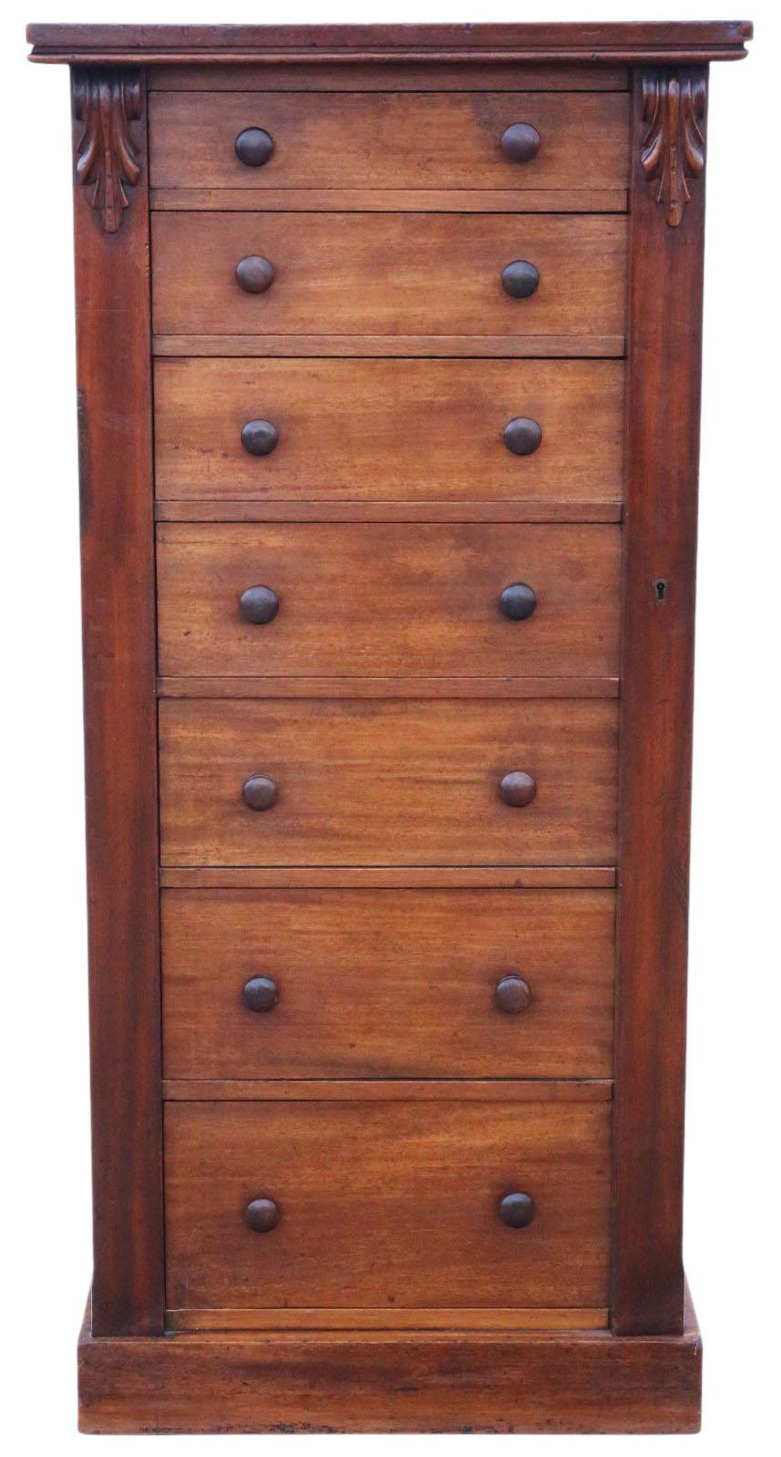 Antique 19th Century Quality Mahogany Wellington Chest of 7 Drawers (1 of 8)