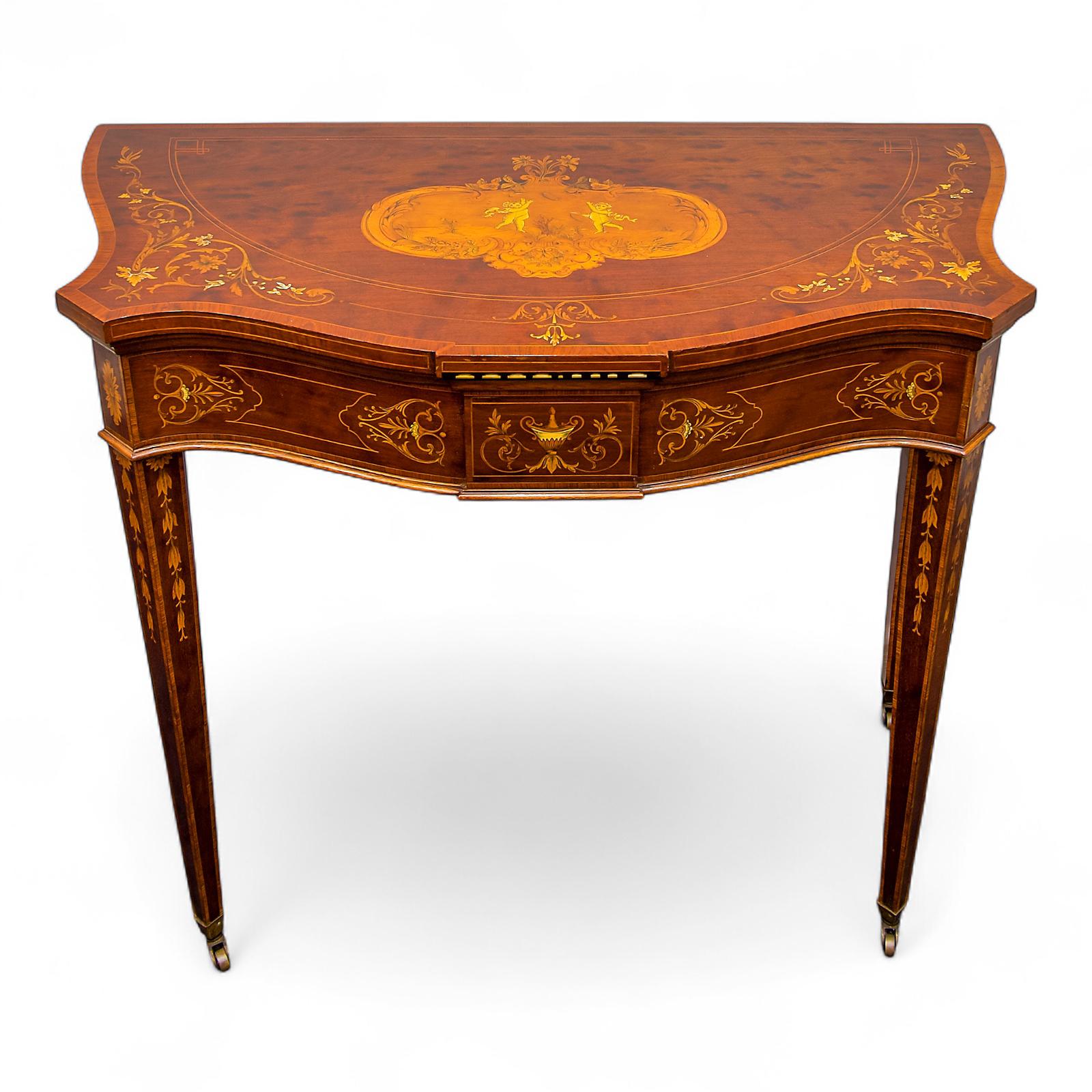 Antique Mahogany Inlaid Table By Edwards & Roberts (1 of 10) Antique Mahogany Inlaid Table By Edwards & Roberts (1 of 10)