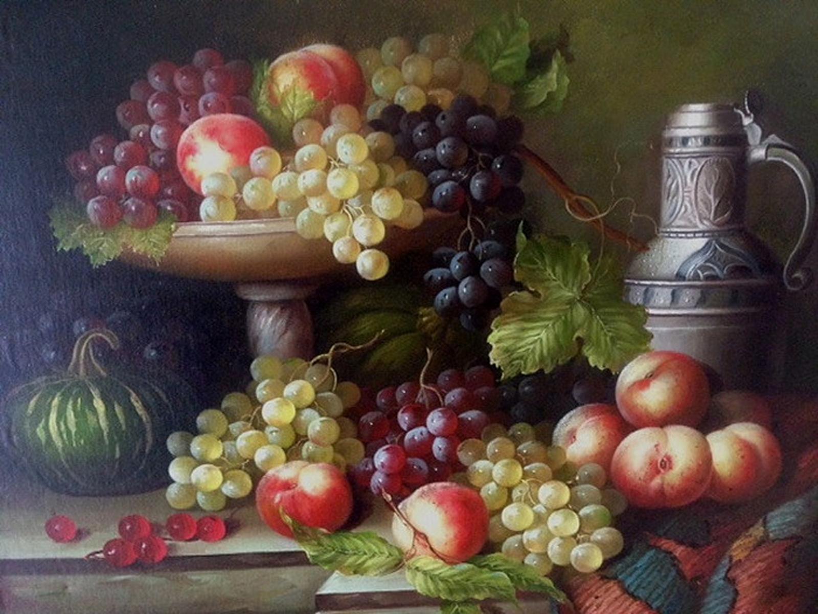 Pair of Highly Decorative Good Sized Still Life's Oil on Canvas (1 of 5) Pair of Highly Decorative Good Sized Still Life's Oil on Canvas (1 of 5)