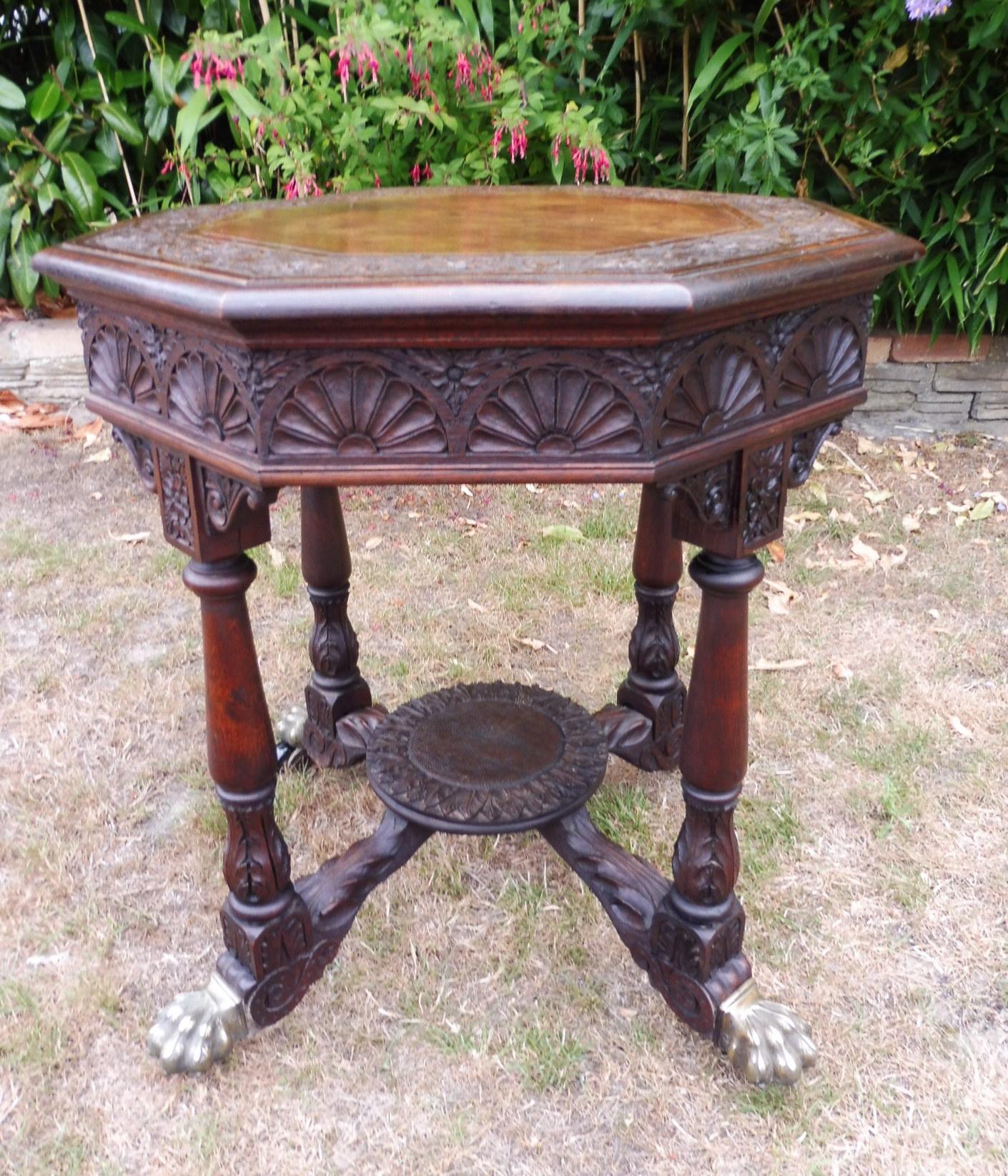Occasional Table Oak Heavily Carved 1800-1820 (1 of 14)
