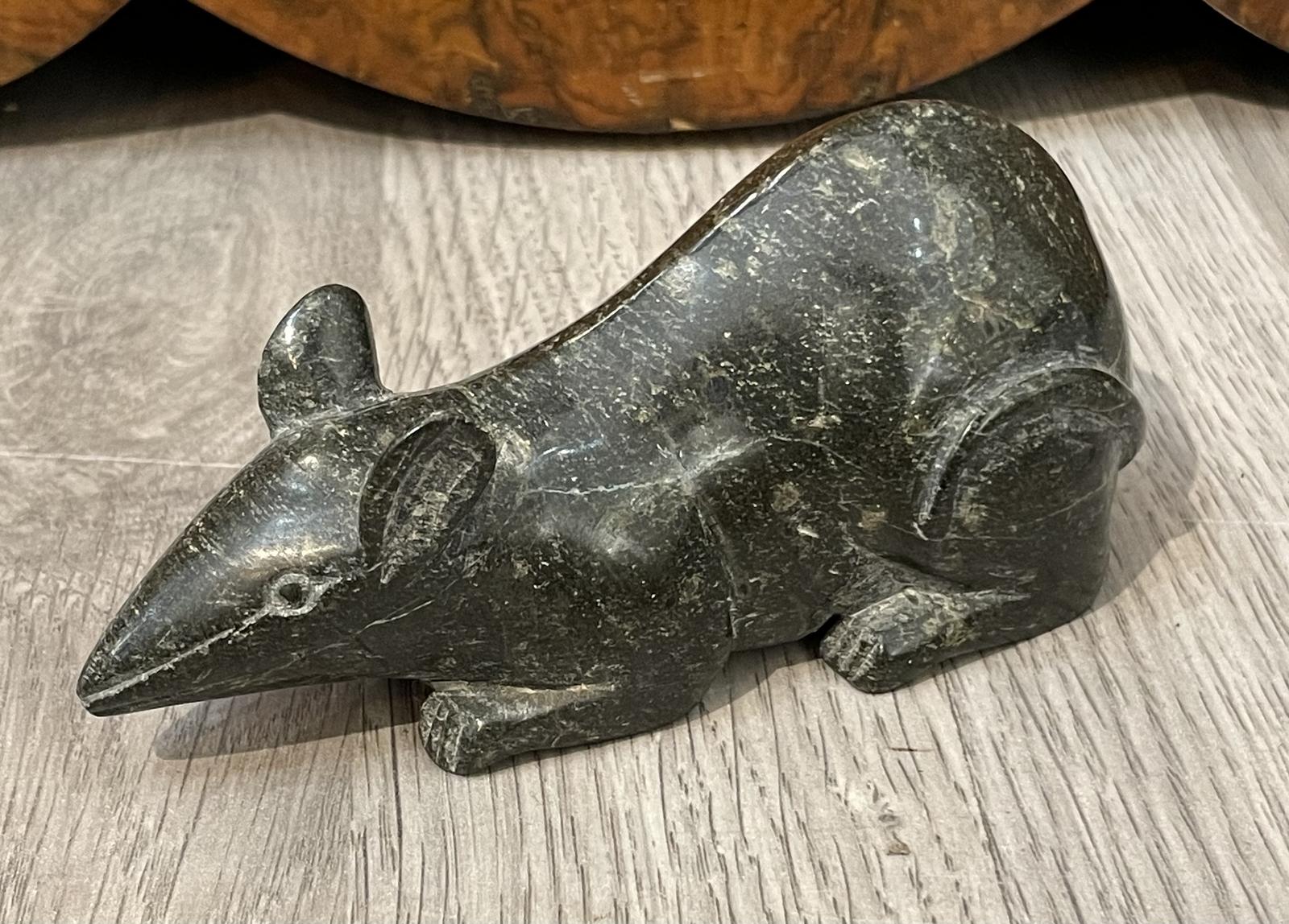 Carved Serpentine Rat Paperweight (1 of 5) Carved Serpentine Rat Paperweight (1 of 5)
