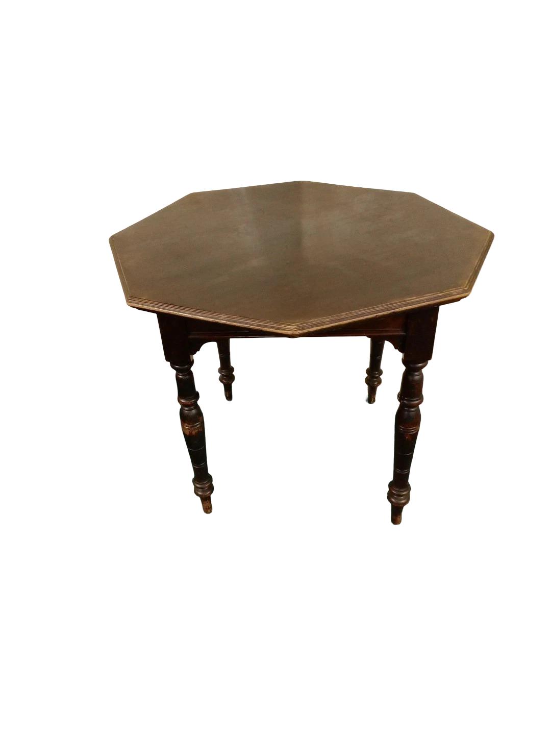 Antique Hexagonal Table with Lots of Patina from Age (1 of 5)