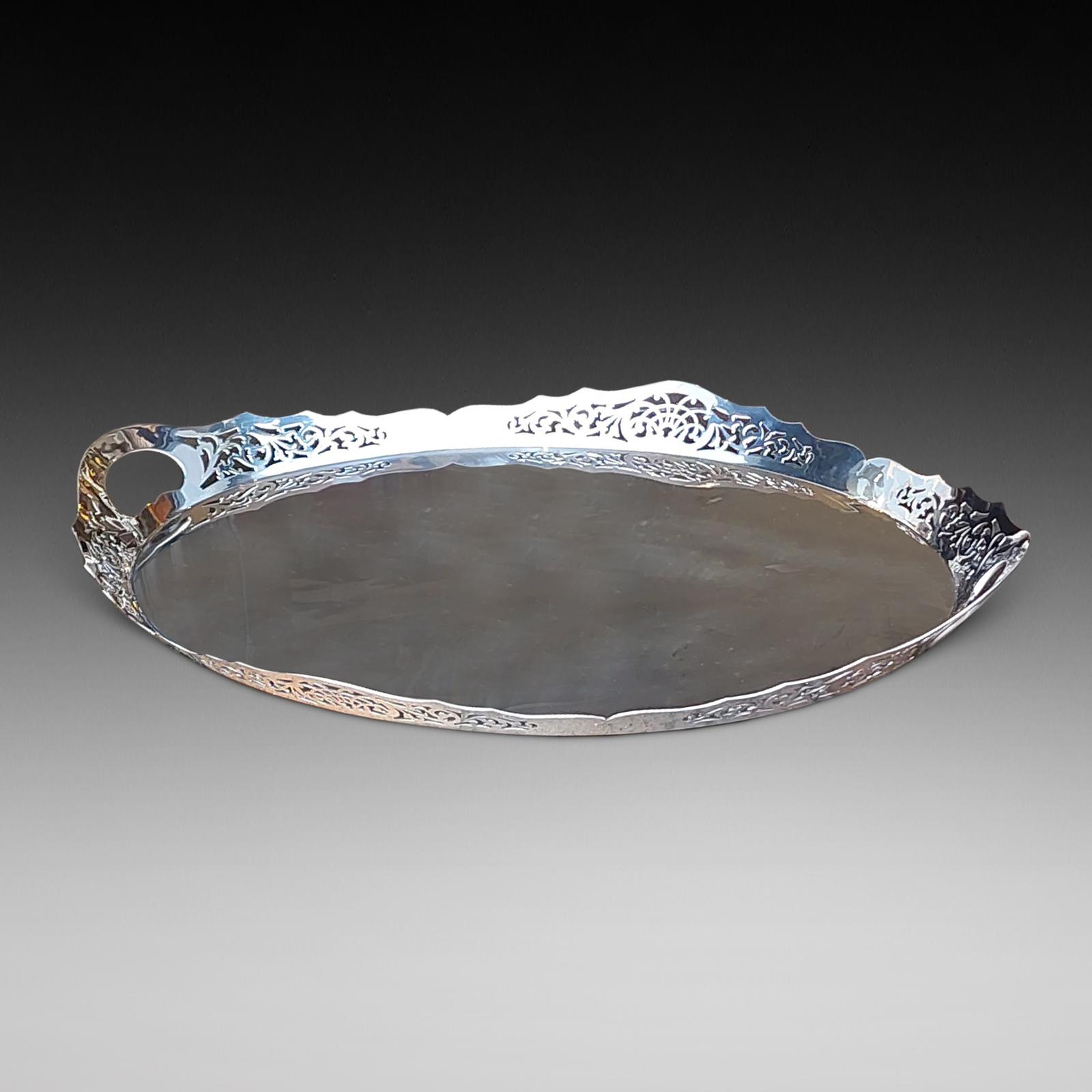 Late Victorian Silver Plate Tray (1 of 7) Late Victorian Silver Plate Tray (1 of 7)