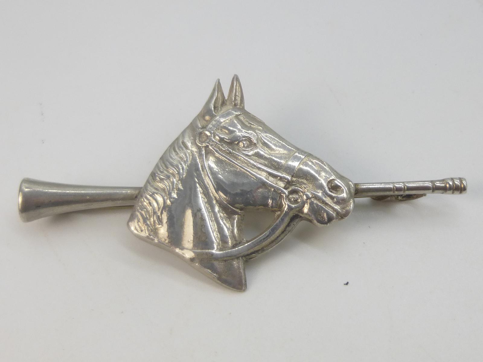 Silver Horsehead & Horn Brooch (1 of 6)