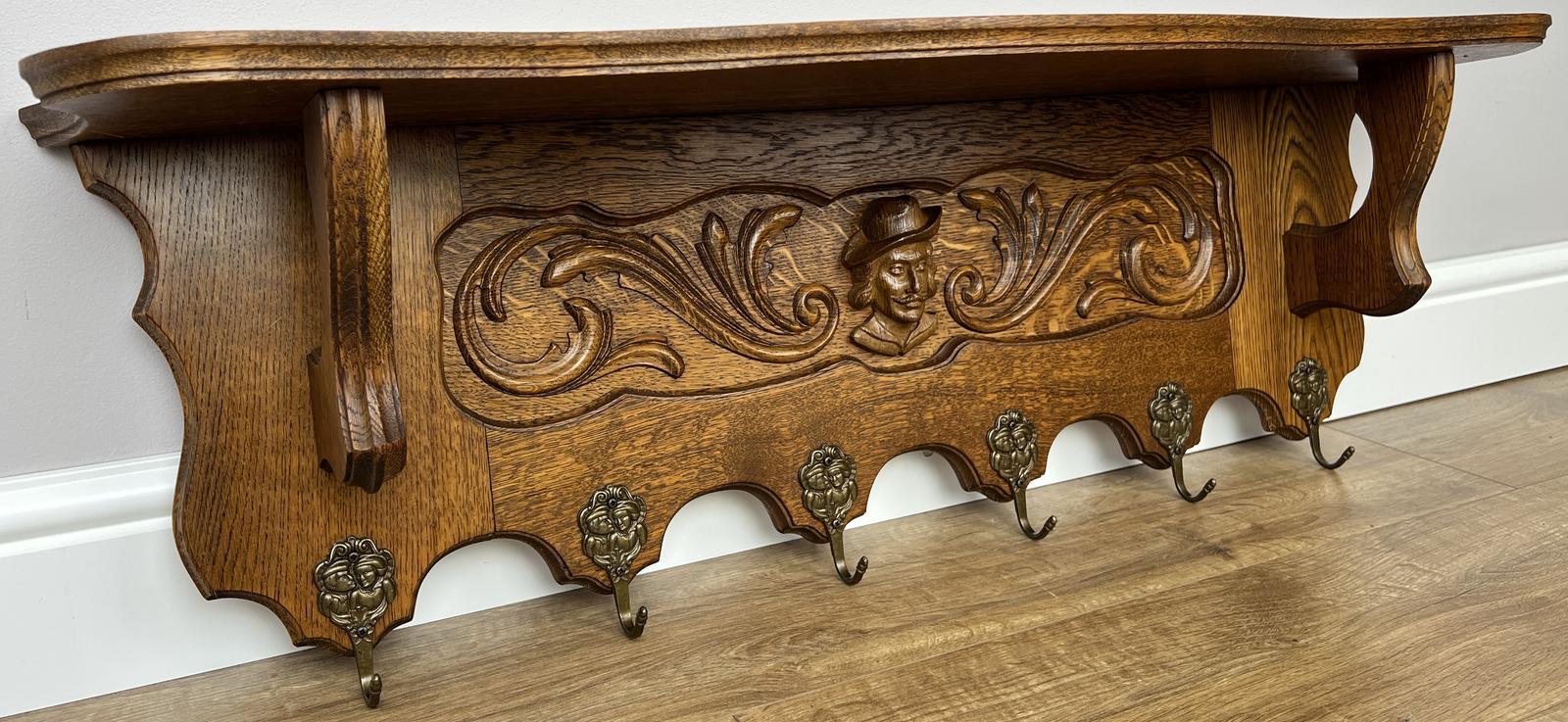 Coat Rack Vintage French Oak Wall Mounted 6 Hooks Carved Rack Hanger (1 of 12) Coat Rack Vintage French Oak Wall Mounted 6 Hooks Carved Rack Hanger (1 of 12)