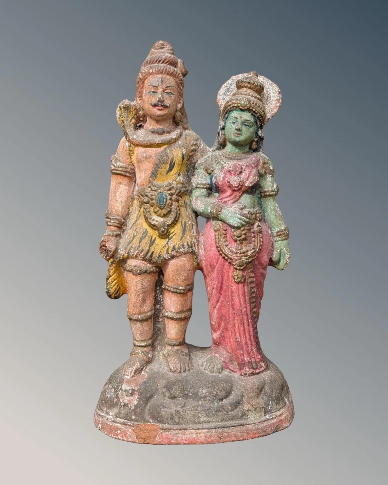 Antique Indian Terracotta Figures Shiva & Pavatti (1 of 6)
