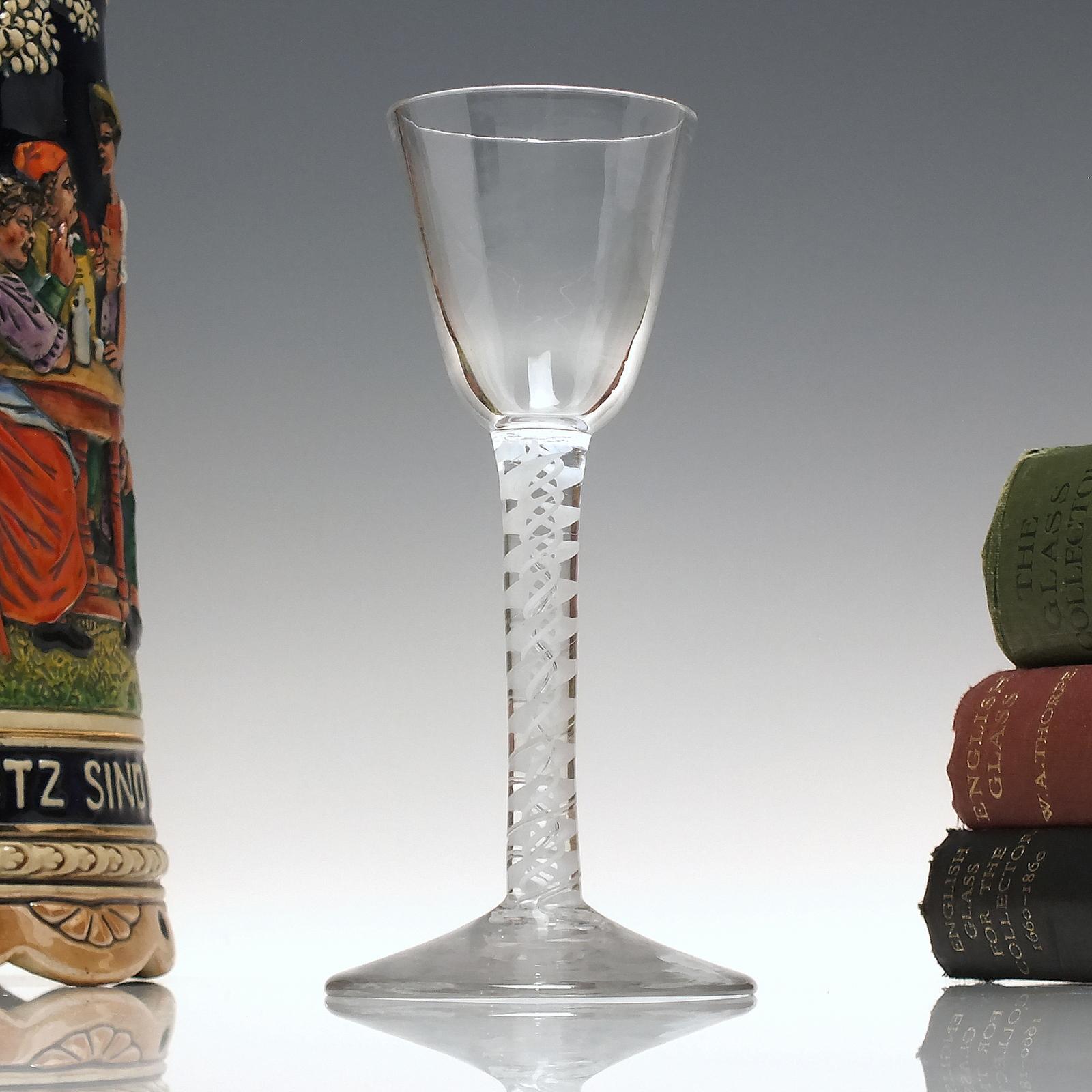 Georgian Opaque Twist Wine Glass c.1760 (1 of 6)