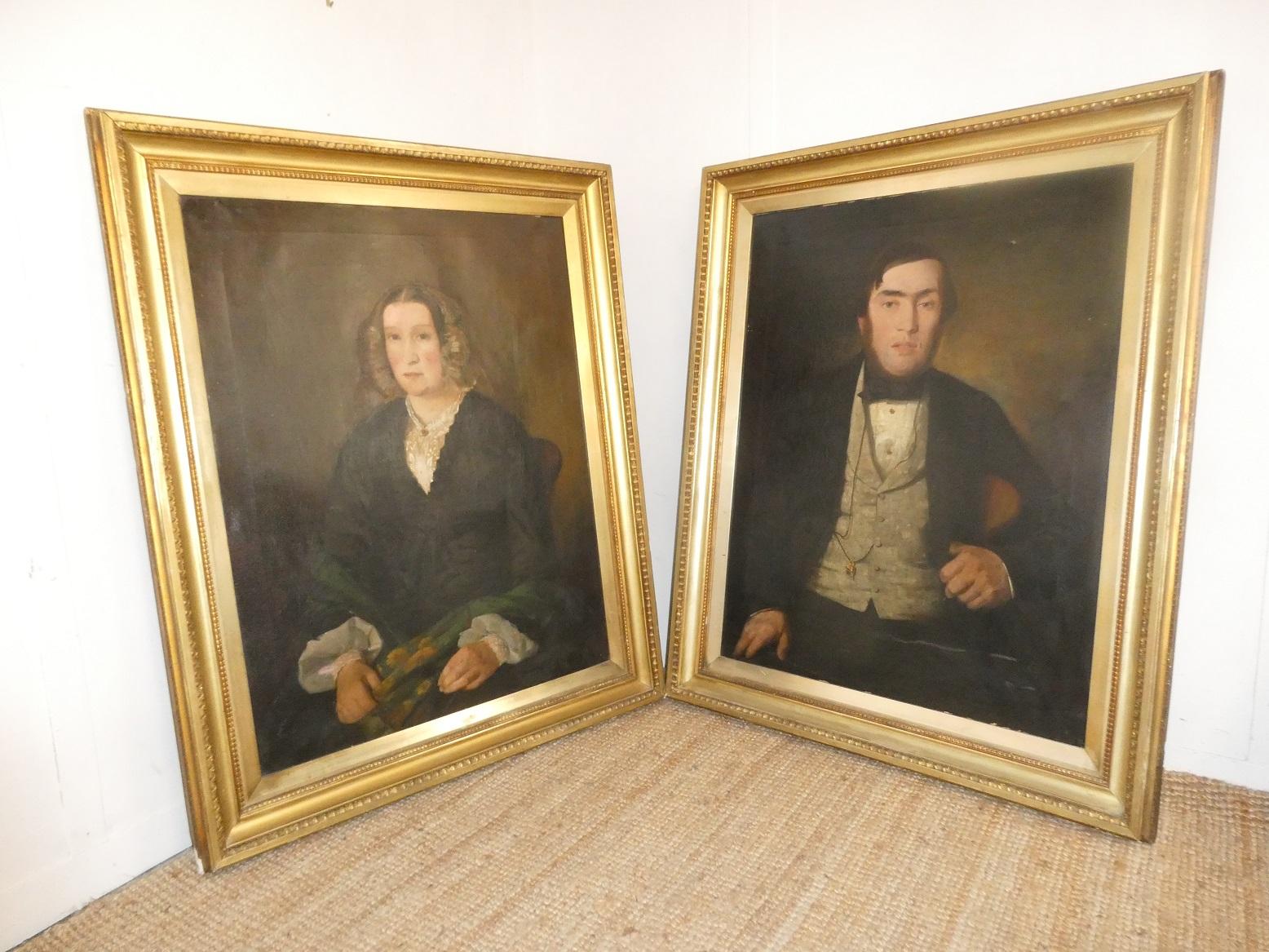 Large Pair 19th Century Portraits (1 of 14) Large Pair 19th Century Portraits (1 of 14)