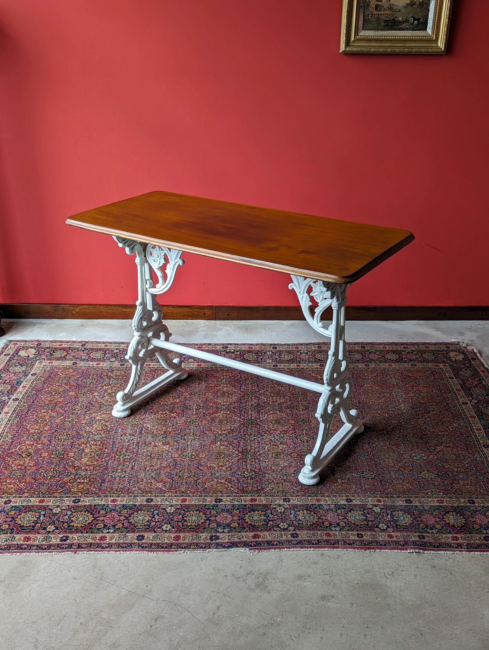 Antique Victorian Coalbrookdale Style Cast Iron Pub Table / Garden Table (1 of 10)