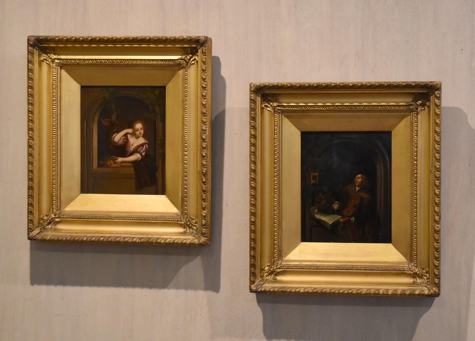 Pair of Oil Paintings of Figures at Windows (1 of 7) Pair of Oil Paintings of Figures at Windows (1 of 7)