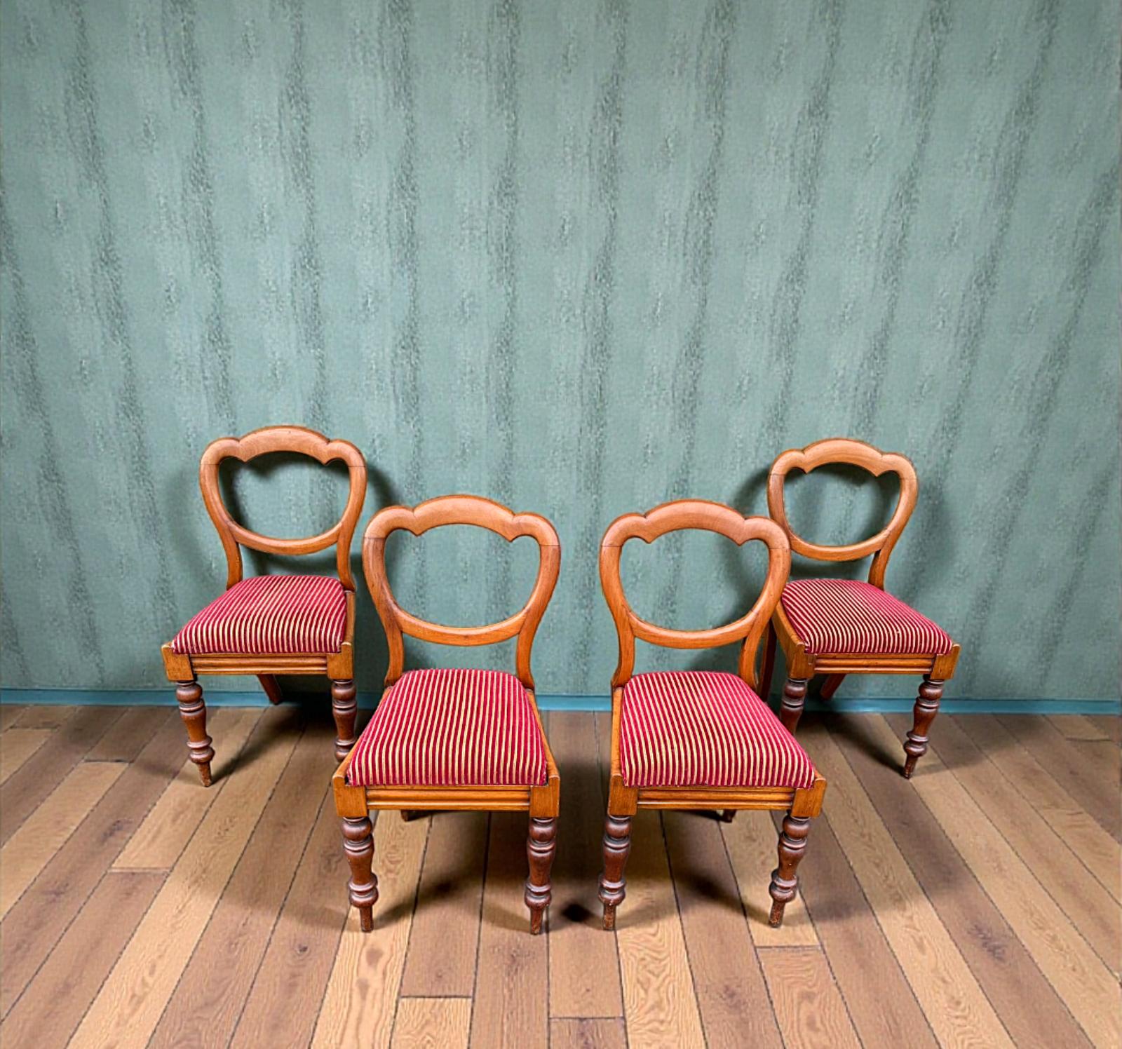 Set of Four Victorian Mahogany Balloon Back Chairs (1 of 15) Set of Four Victorian Mahogany Balloon Back Chairs (1 of 15)