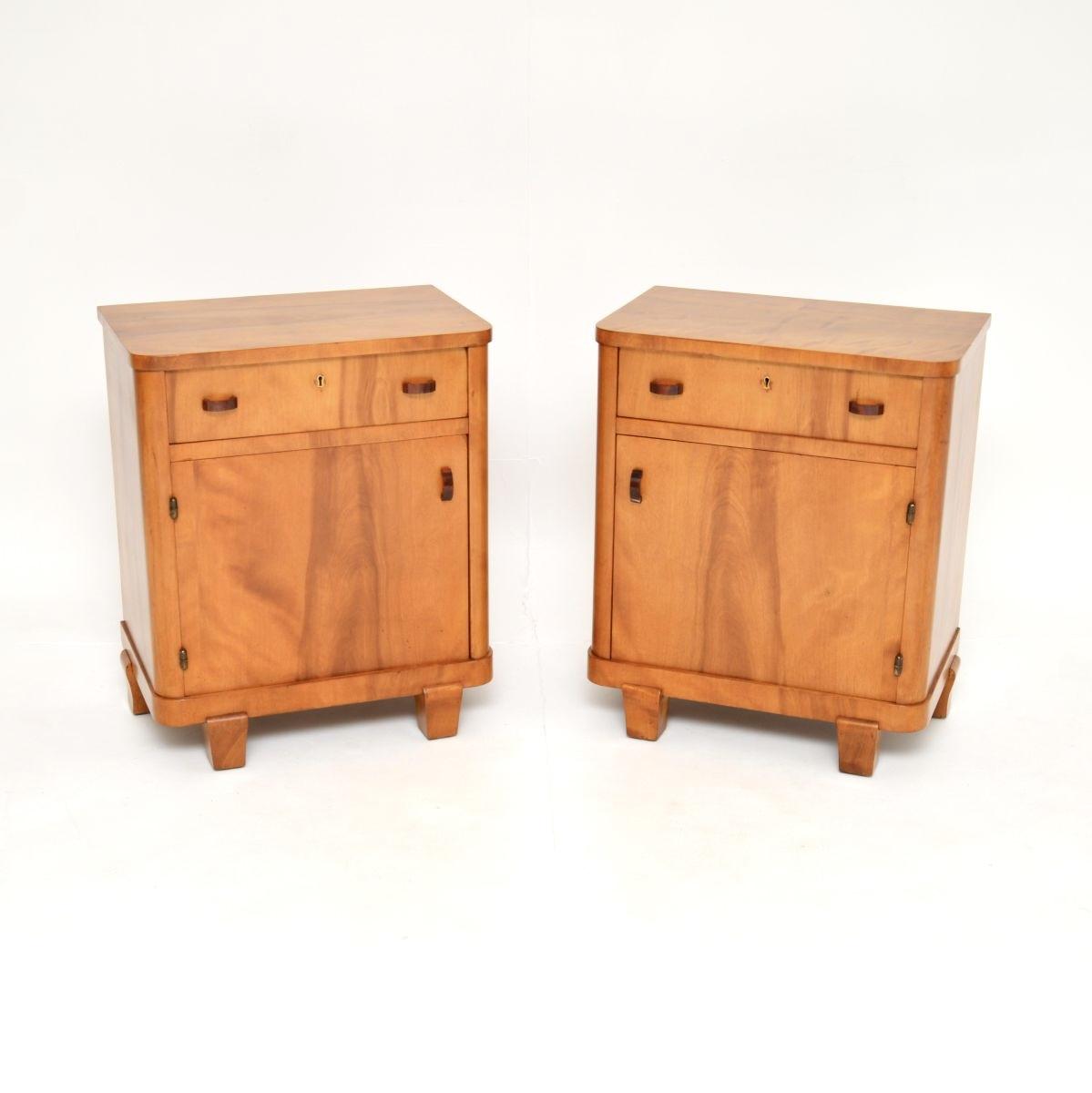 Pair of Swedish Art Deco Walnut Bedside Cabinets (1 of 12)