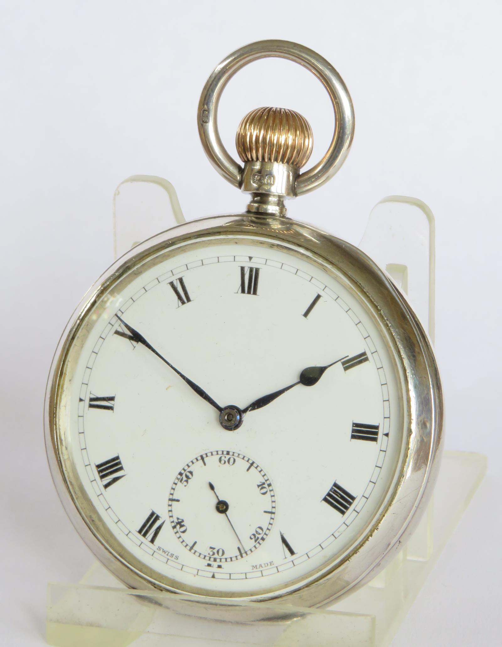 Pocket Watch : Antique Silver Tavannes Pocket Watch, 1903 (1 of 5)