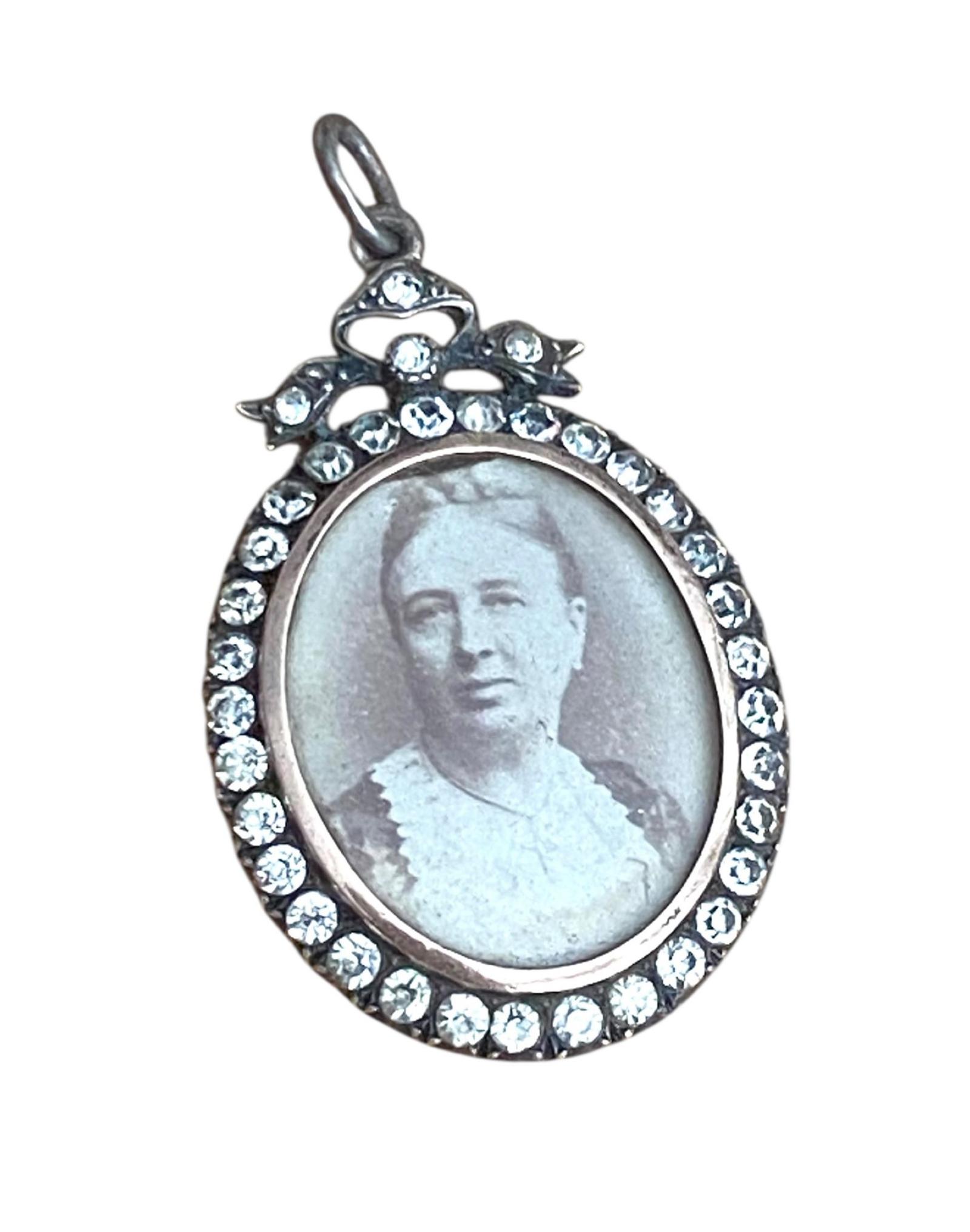 Antique Edwardian Shaker Locket Sterling Silver, Rose Gold & P Aste Stones Circa 1910 (1 of 6)