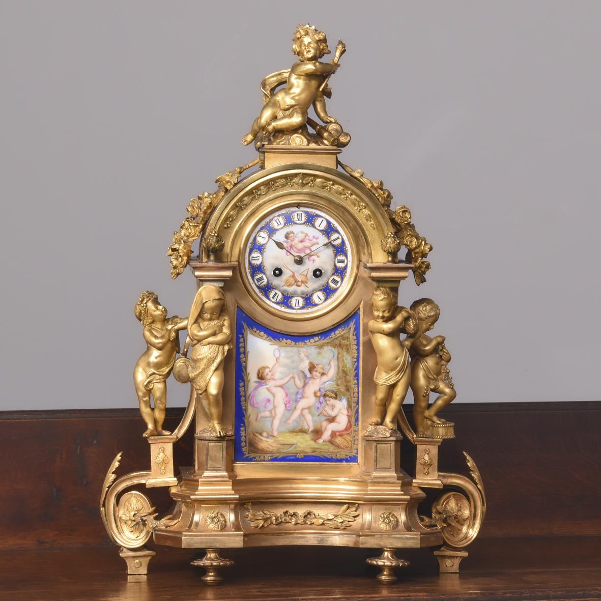 Magnificent French Gilt Bronze Mantle Clock (1 of 10) Magnificent French Gilt Bronze Mantle Clock (1 of 10)