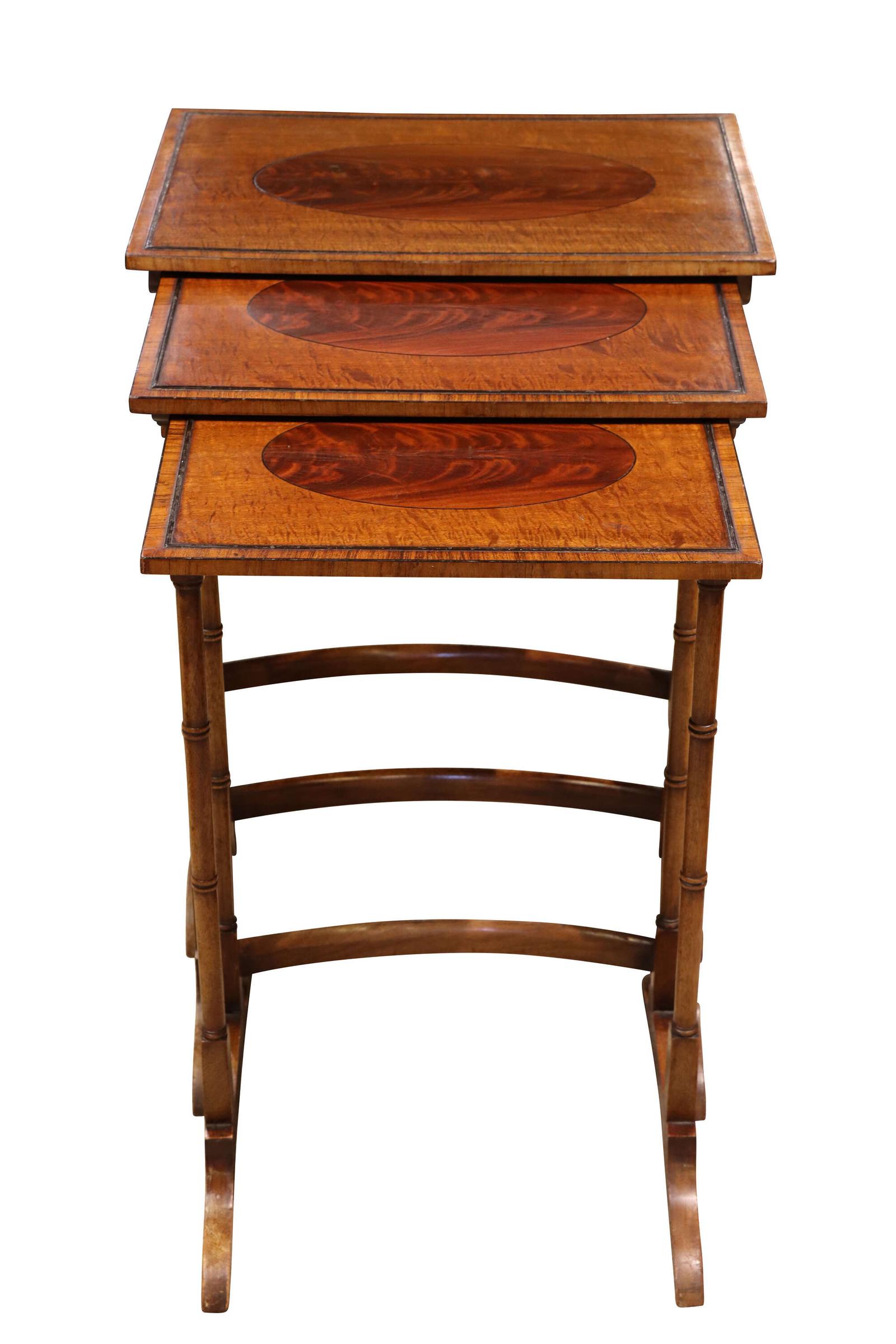 Edwardian Rosewood Nest of Three Tables (1 of 6)