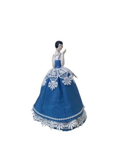 Art Deco German Porcelain Flapper Lady with Compact Hand Mirror Half Doll on Pin Cushion Base (1 of 10)