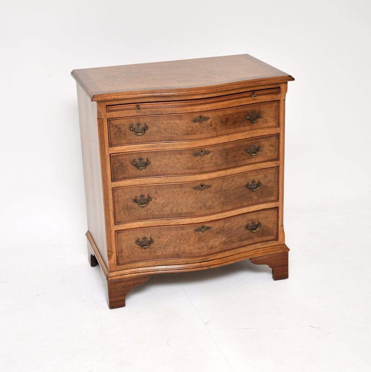 Antique Georgian Style Burr Walnut Chest of Drawers (1 of 10)