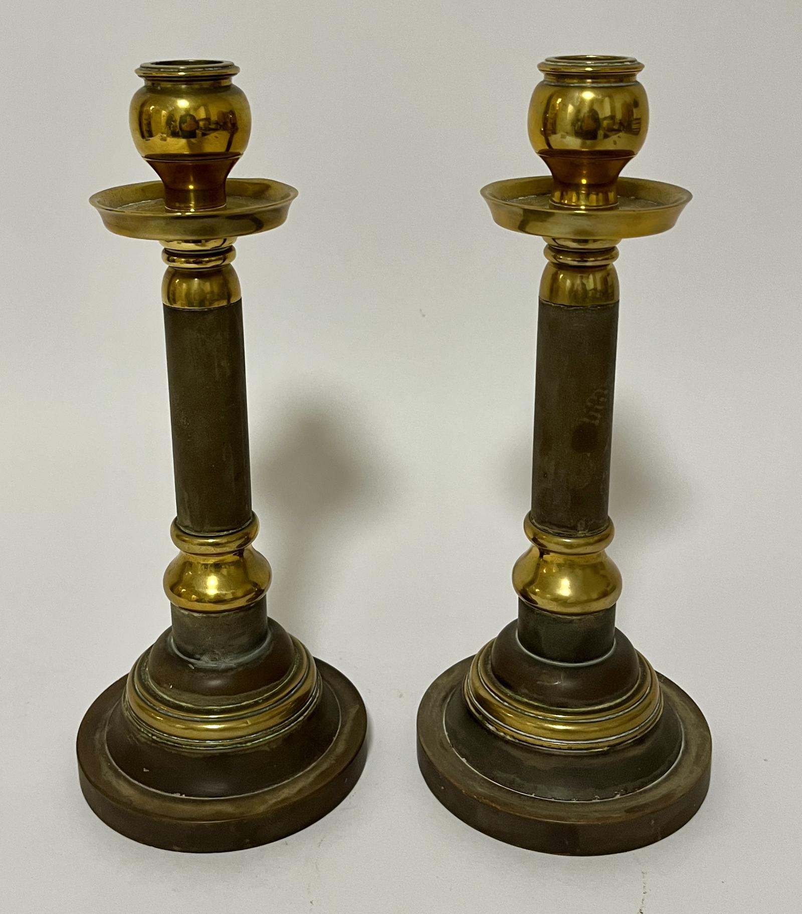 Pair of Edwardian Brass Candlesticks (1 of 9) Pair of Edwardian Brass Candlesticks (1 of 9)