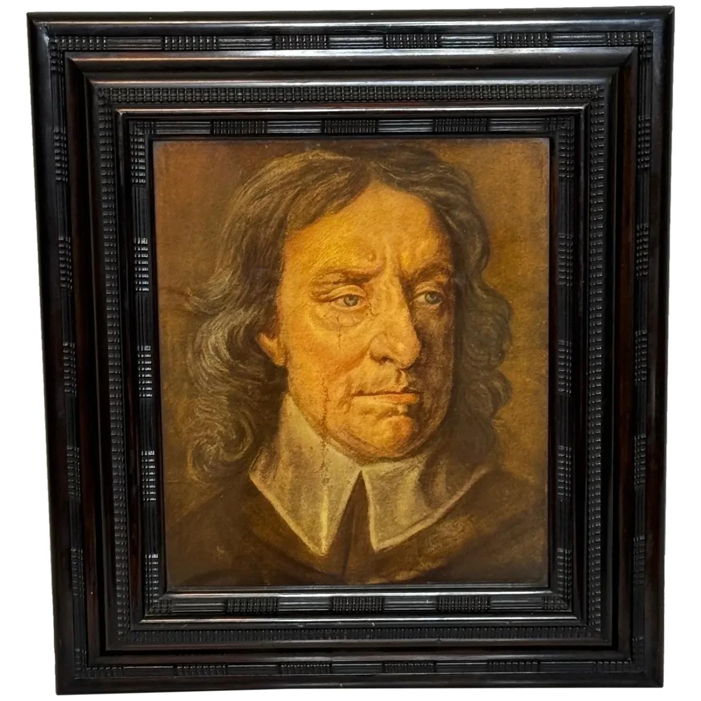 Portrait Lord Protector of England Puritan Oliver Cromwell Chromlithograph (1 of 33)