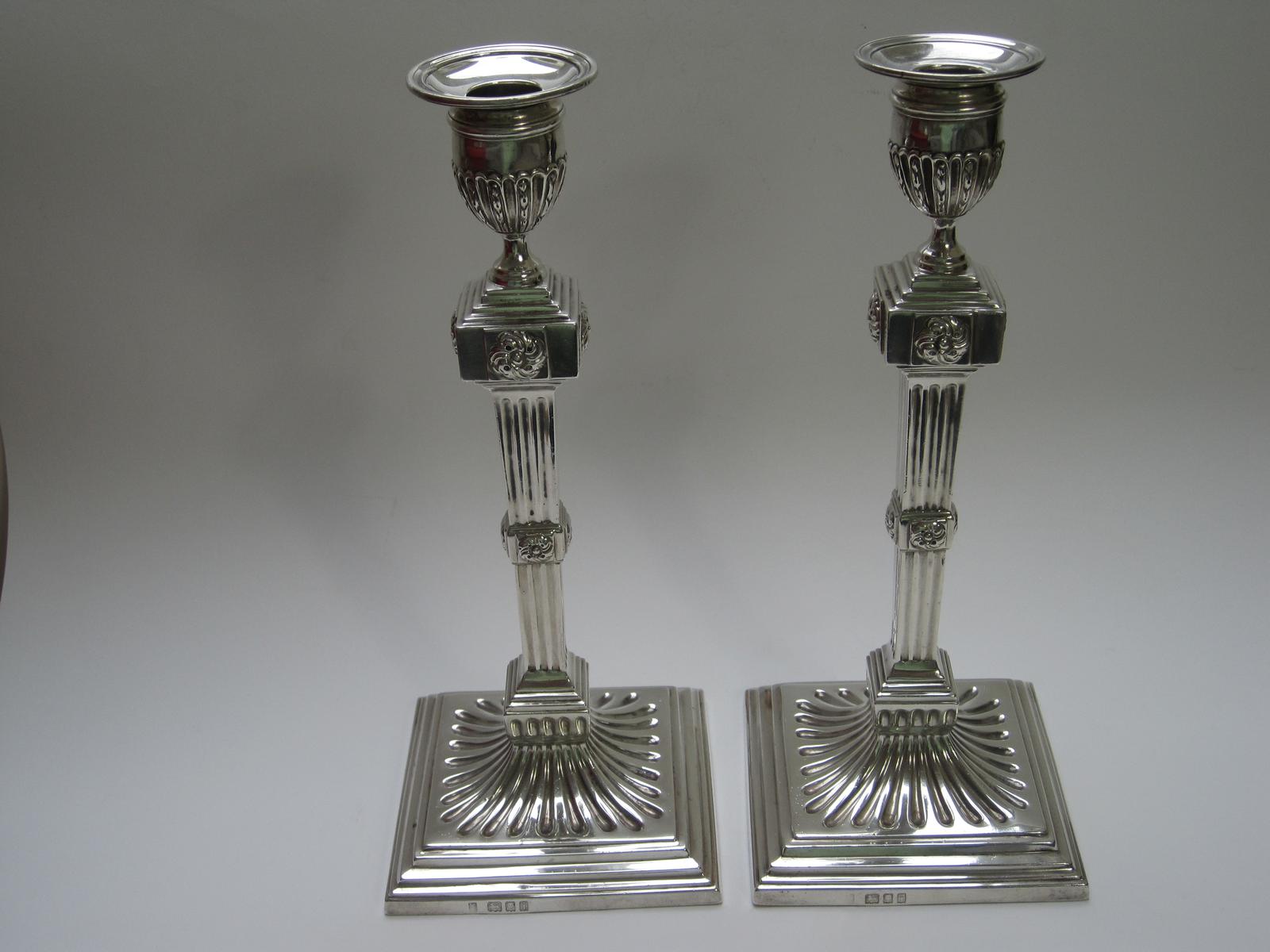 Impressive Pair of Cast Silver Candlesticks (1 of 7)