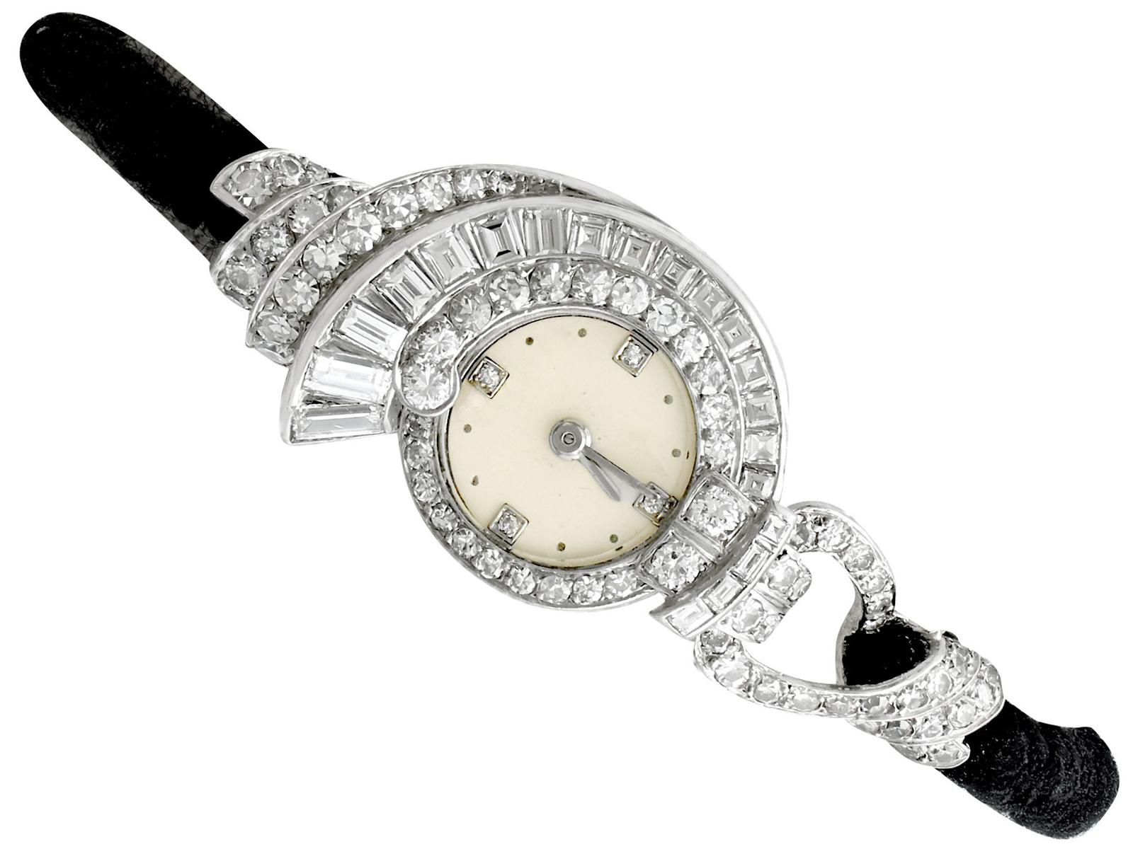3.07ct Diamond Cocktail Watch in Platinum - Art Deco - French Antique c.1935 (1 of 12) 3.07ct Diamond Cocktail Watch in Platinum - Art Deco - French Antique c.1935 (1 of 12)