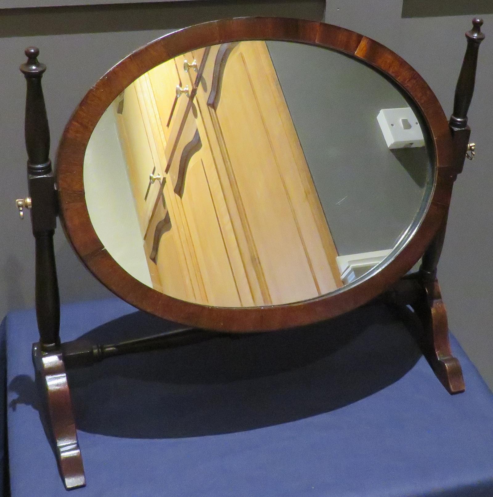 OVAL MAHOGANY SWING MIRROR (1 of 3)