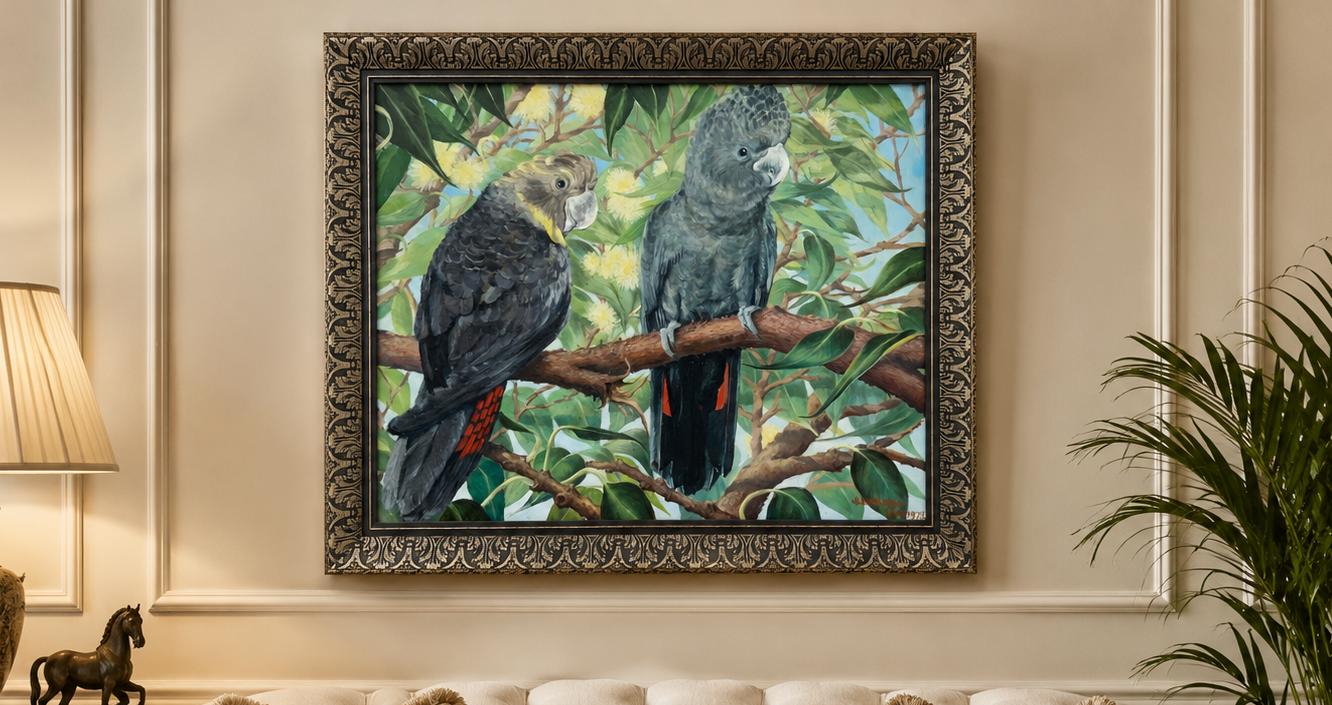 Australian Cockatoo Botanical Still Life Oil Painting Vintage (1 of 4) (1 of 13) Australian Cockatoo Botanical Still Life Oil Painting Vintage (1 of 4) (1 of 13)