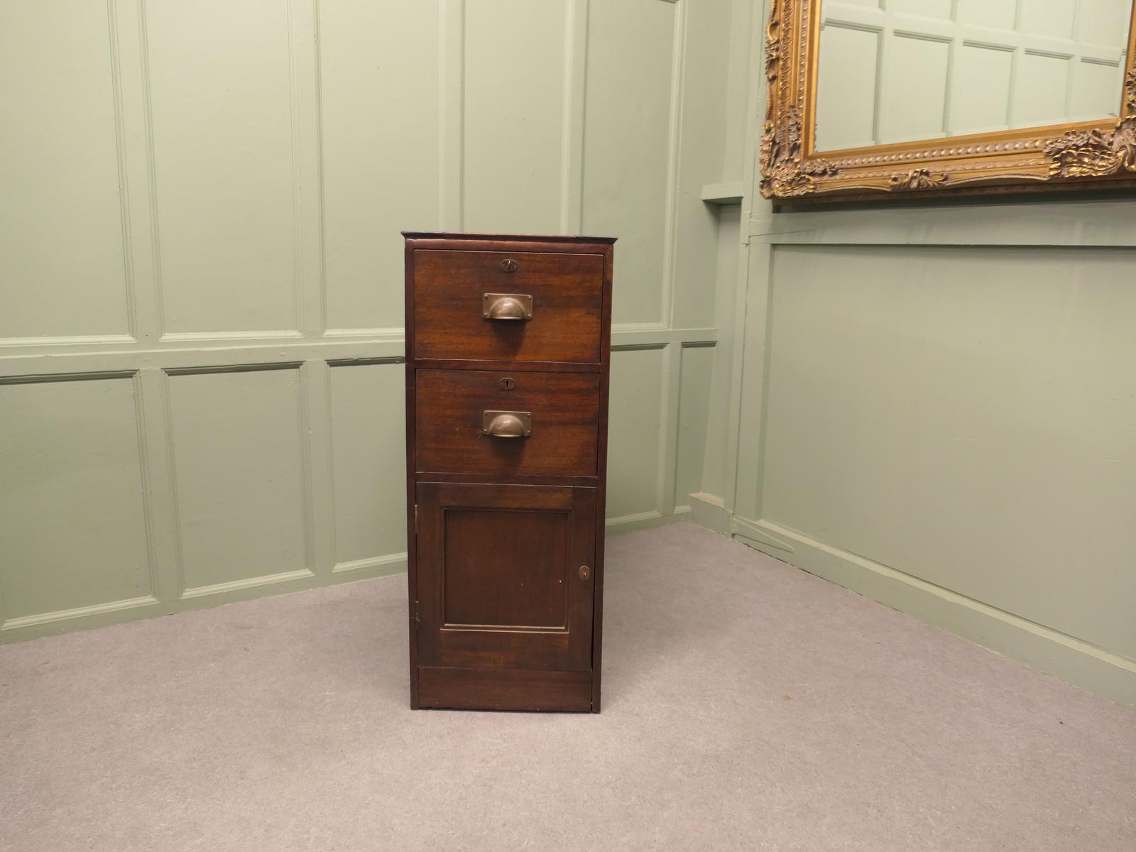 19th Century Heavy Banker’s Drawers and Safe Cupboard Pedestal, Strong Cupboard (1 of 5)