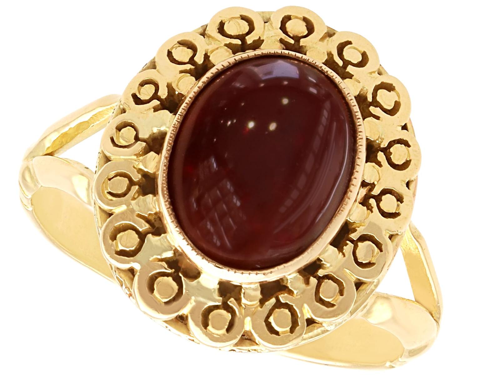 Vintage 4.43ct Garnet & 18ct Yellow Gold Dress Ring c.1940 (1 of 10)