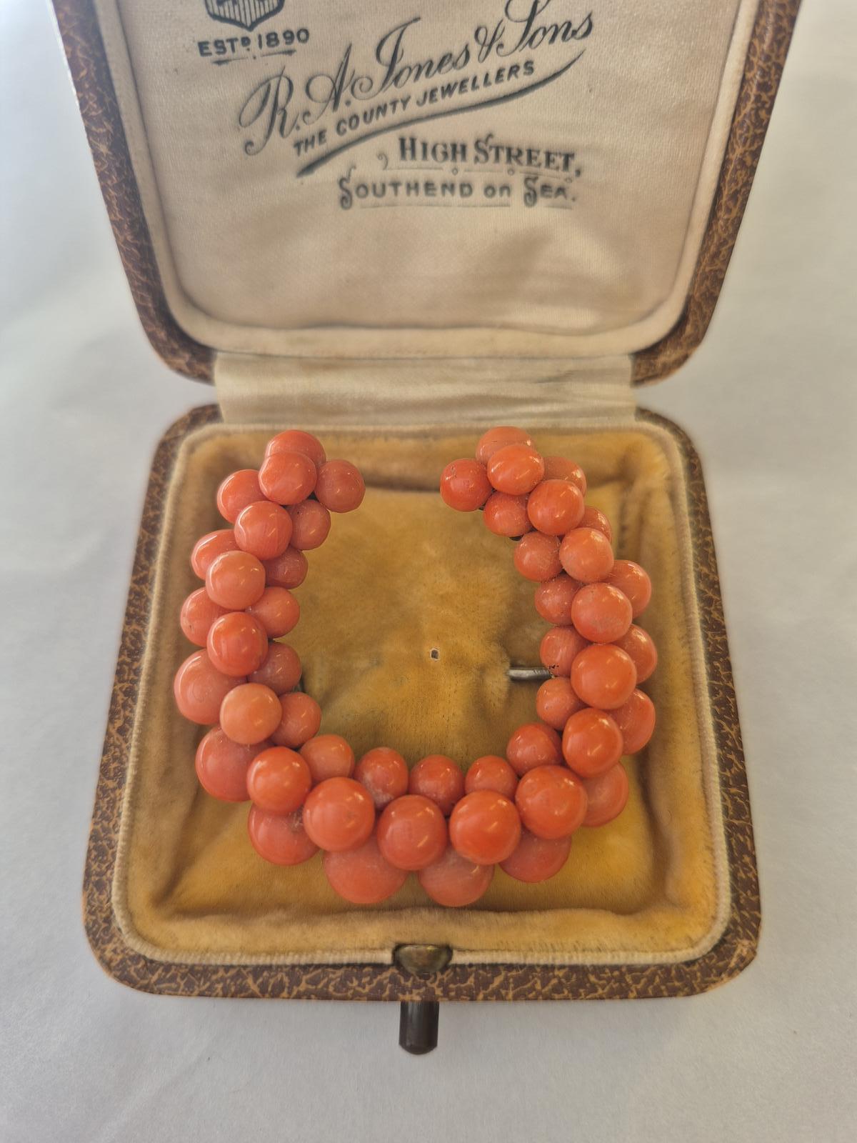 Antique Victorian Coral Brooch (1 of 5)