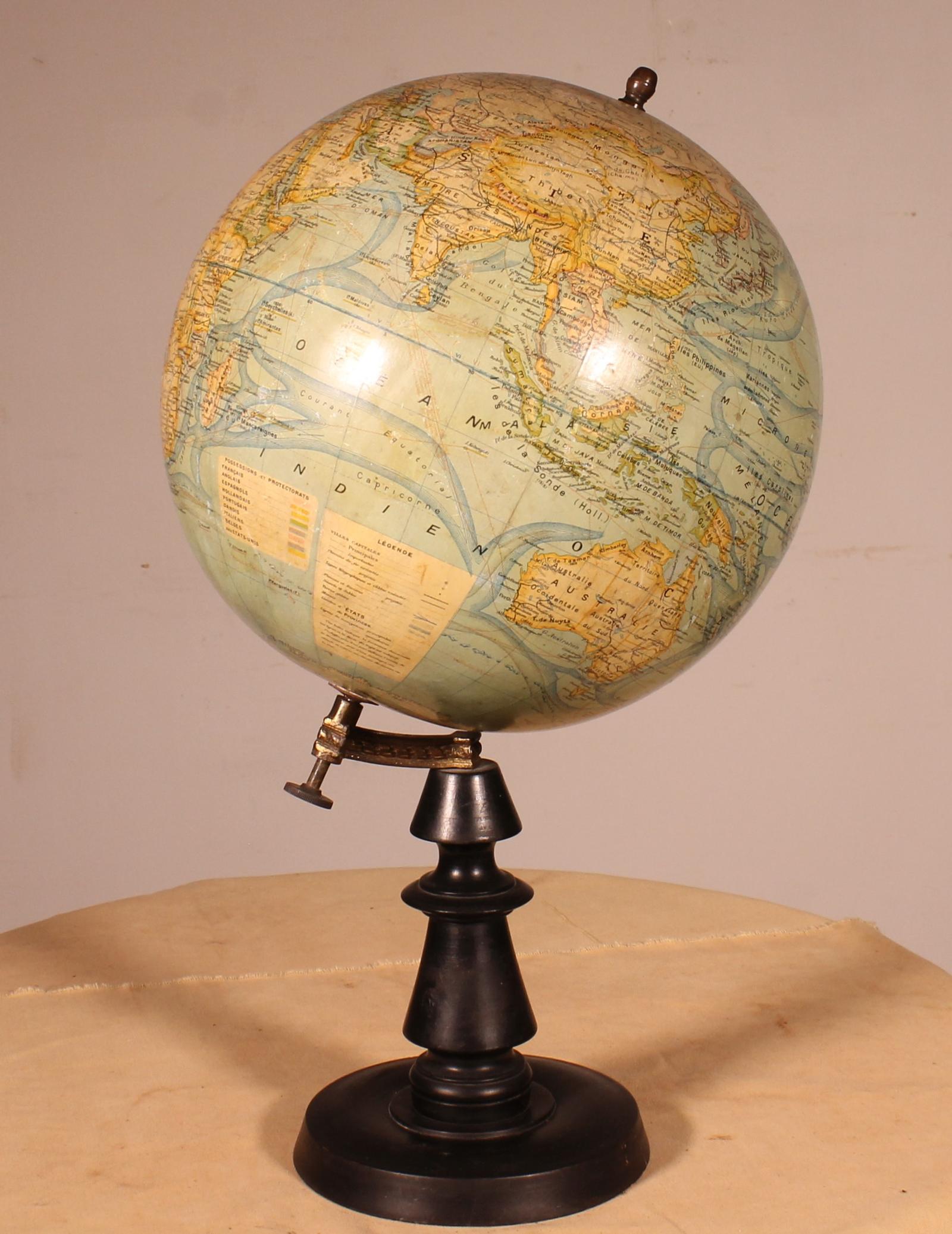 Terrestrial Globe by J. Forest Paris - Early 20th Century (1 of 12)