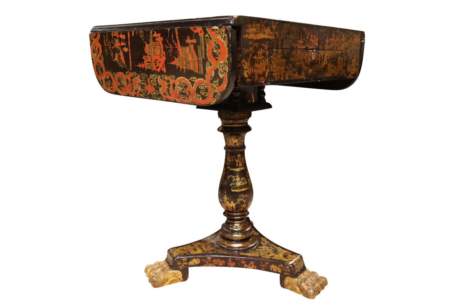 Highly Decorative 19th Century Lacquered Drop-Leaf Games Table with Chess & Backgammon (1 of 8) Highly Decorative 19th Century Lacquered Drop-Leaf Games Table with Chess & Backgammon (1 of 8)