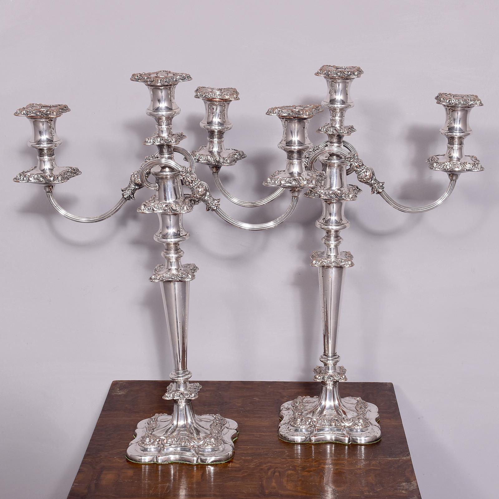 Pair of Nickle Silver Candelabra (EPNS) (1 of 9)
