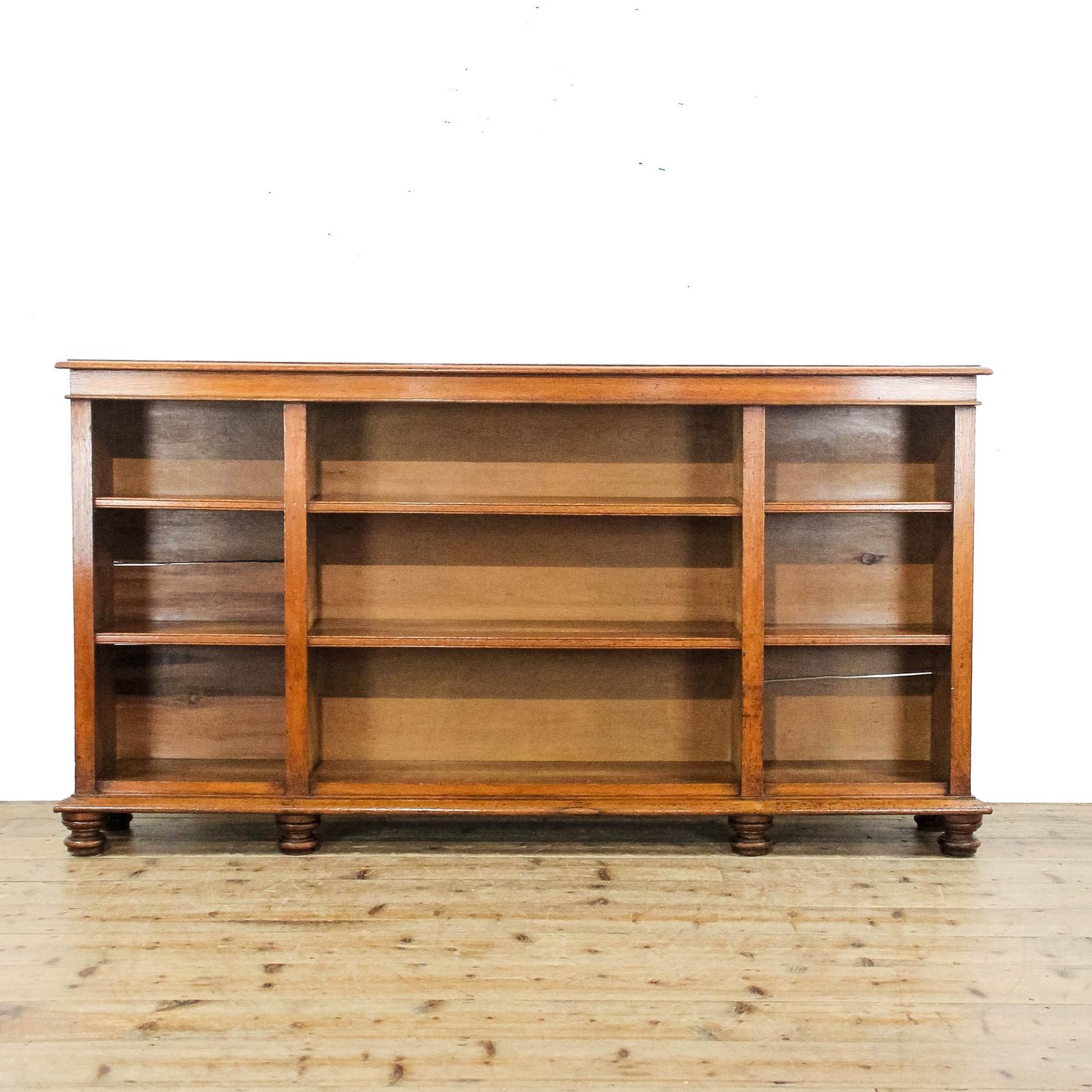 Antique Victorian Long Oak Bookcase (1 of 10)