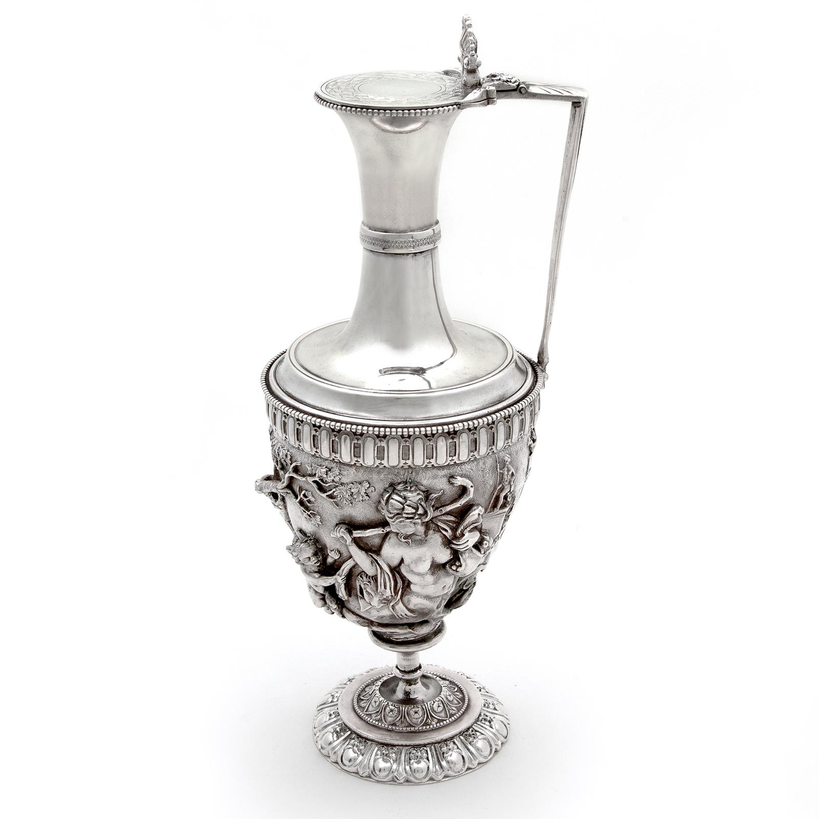 Heavily Decorated Henry Bourne Victorian Electroformed Silver Plated Ewer (1 of 7)