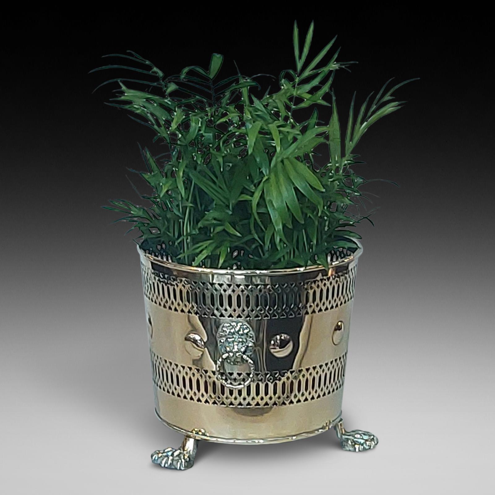 19th Century Pierced Brass Cylindrical Planter (1 of 9)