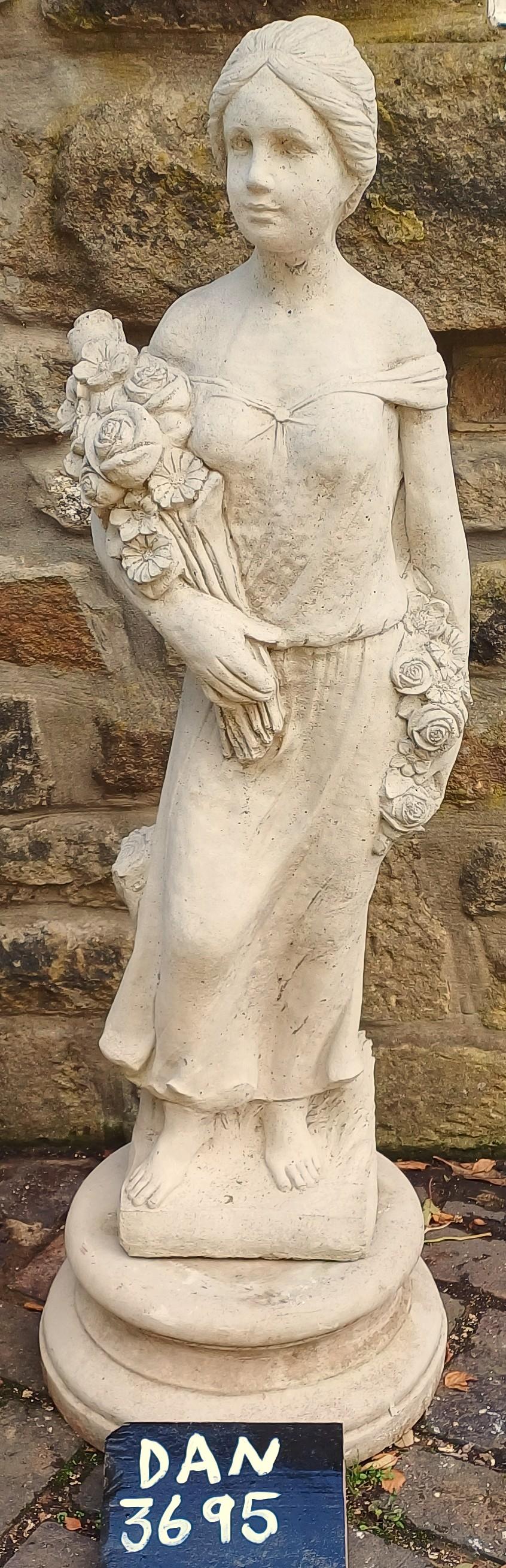 Cast Stone Statue of Flora Maiden Goddess of Flowers & Spring c.1890 (1 of 1)