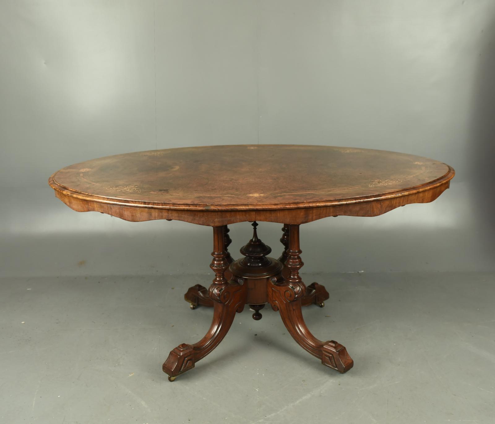 Victorian Burr Walnut Dining Table (1 of 12) Victorian Burr Walnut Dining Table (1 of 12)