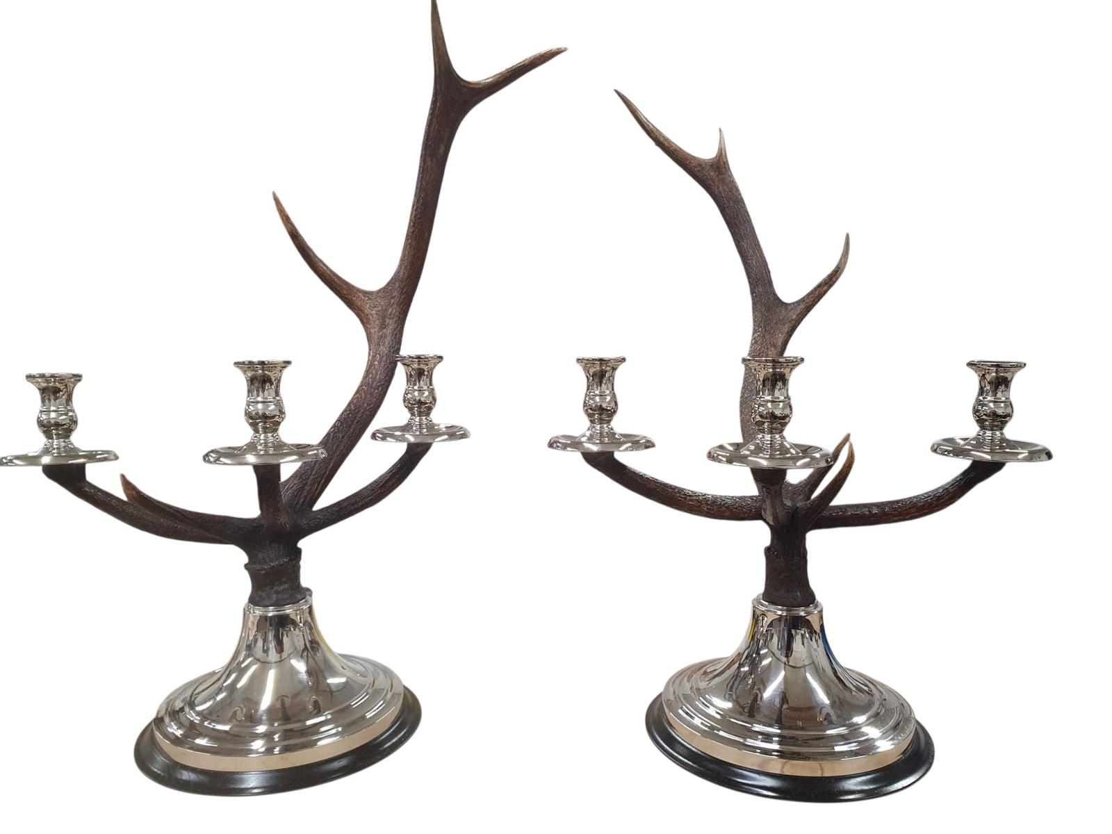 Pair of Anthony Redmile Deer Antler Candlesticks (1 of 7)