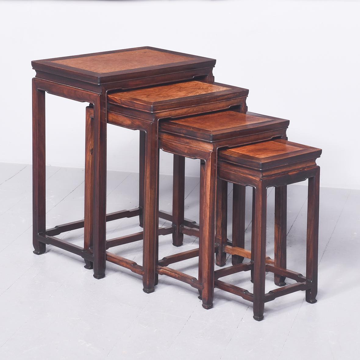 Quartetto of Qing Dynasty Huanghuali and Root Wood Tables (1 of 7)