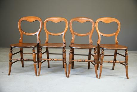 4 Victorian Beech Kitchen Chairs (1 of 12) 4 Victorian Beech Kitchen Chairs (1 of 12)