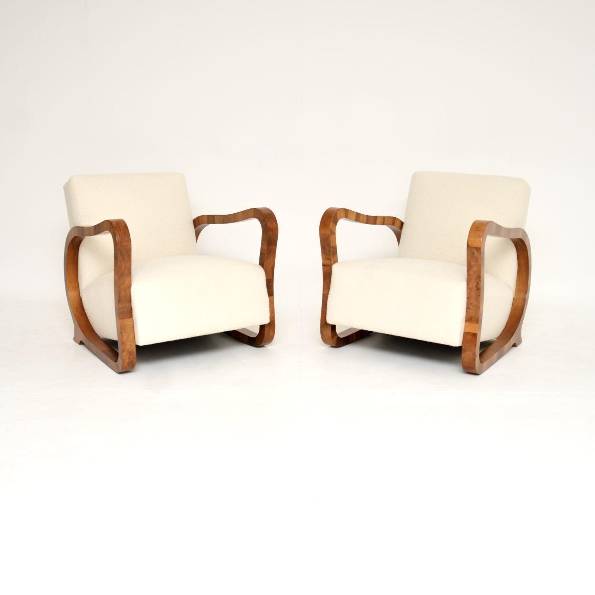 Pair of Swedish Art Deco Walnut Armchairs (1 of 13) Pair of Swedish Art Deco Walnut Armchairs (1 of 13)
