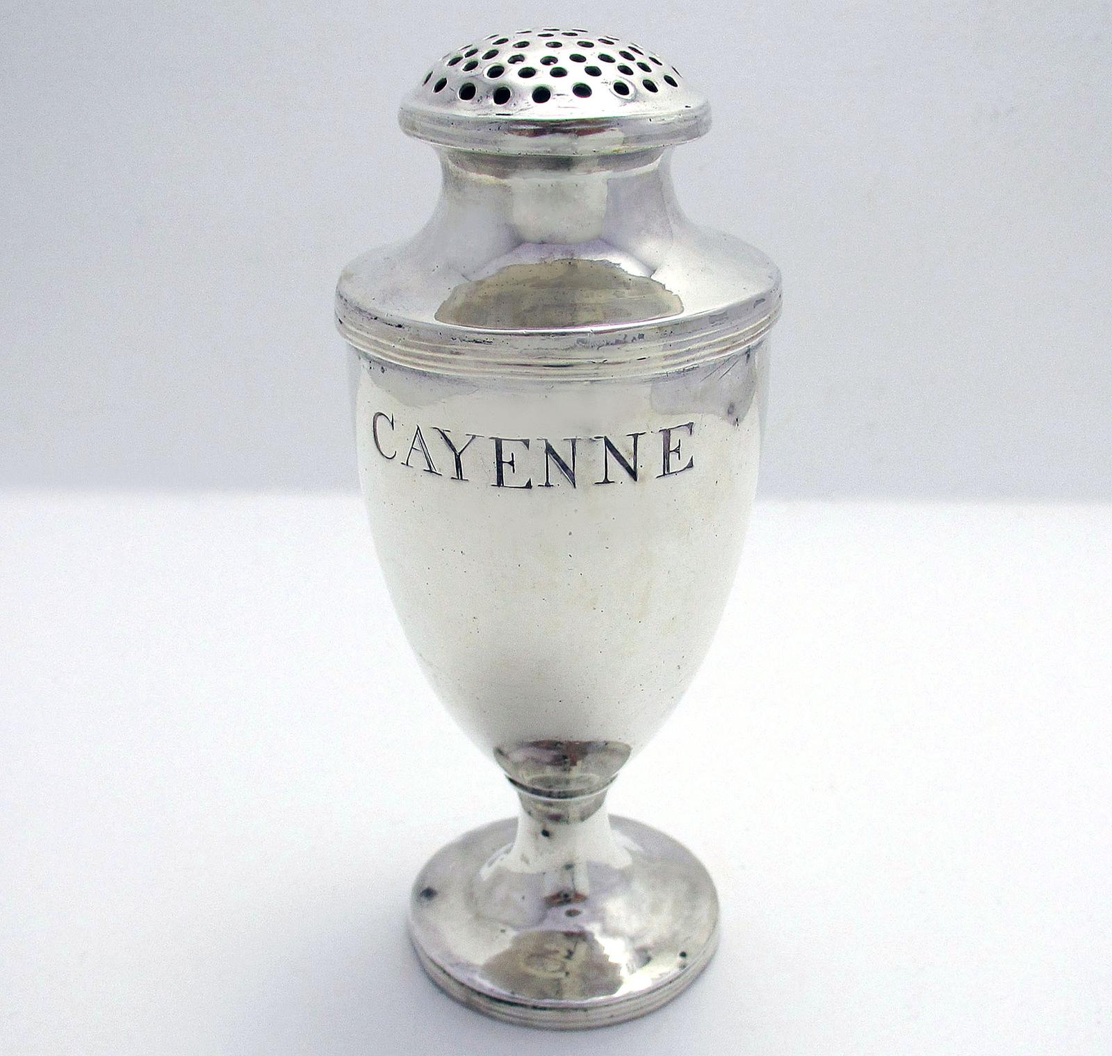 Antique c.1800 Colonial Anglo Indian George III Solid Sterling Silver Cayenne Pepper Pot Shaker. English 19th Century (1 of 8) Antique c.1800 Colonial Anglo Indian George III Solid Sterling Silver Cayenne Pepper Pot Shaker. English 19th Century (1 of 8)