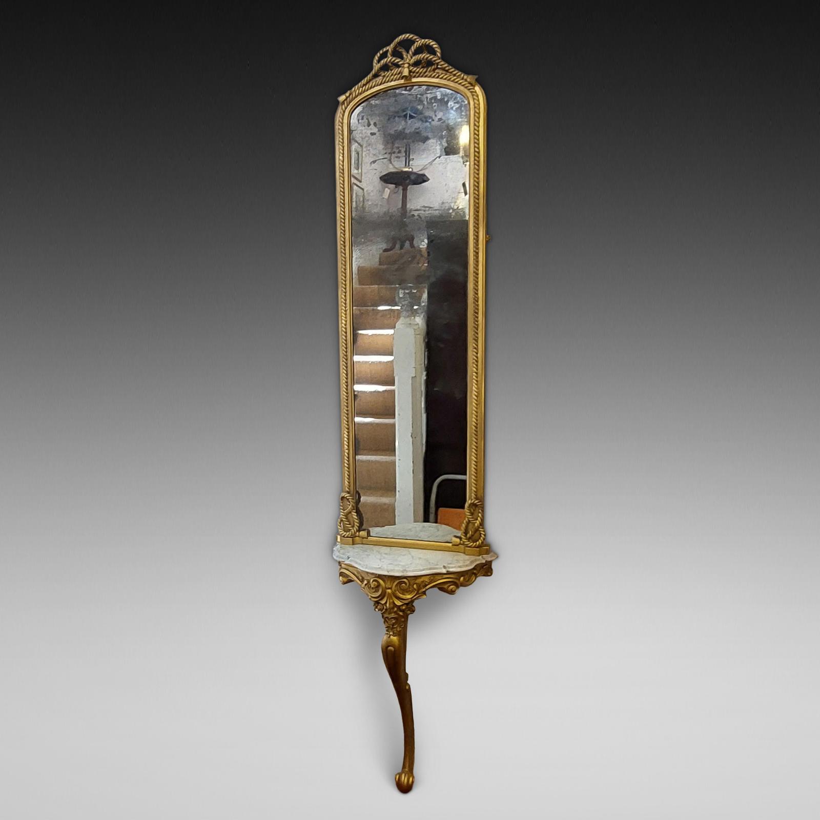 Late 19thc French Gilt Gesso Pier Mirror Mounted on a Marble Topped Console (1 of 11) Late 19thc French Gilt Gesso Pier Mirror Mounted on a Marble Topped Console (1 of 11)