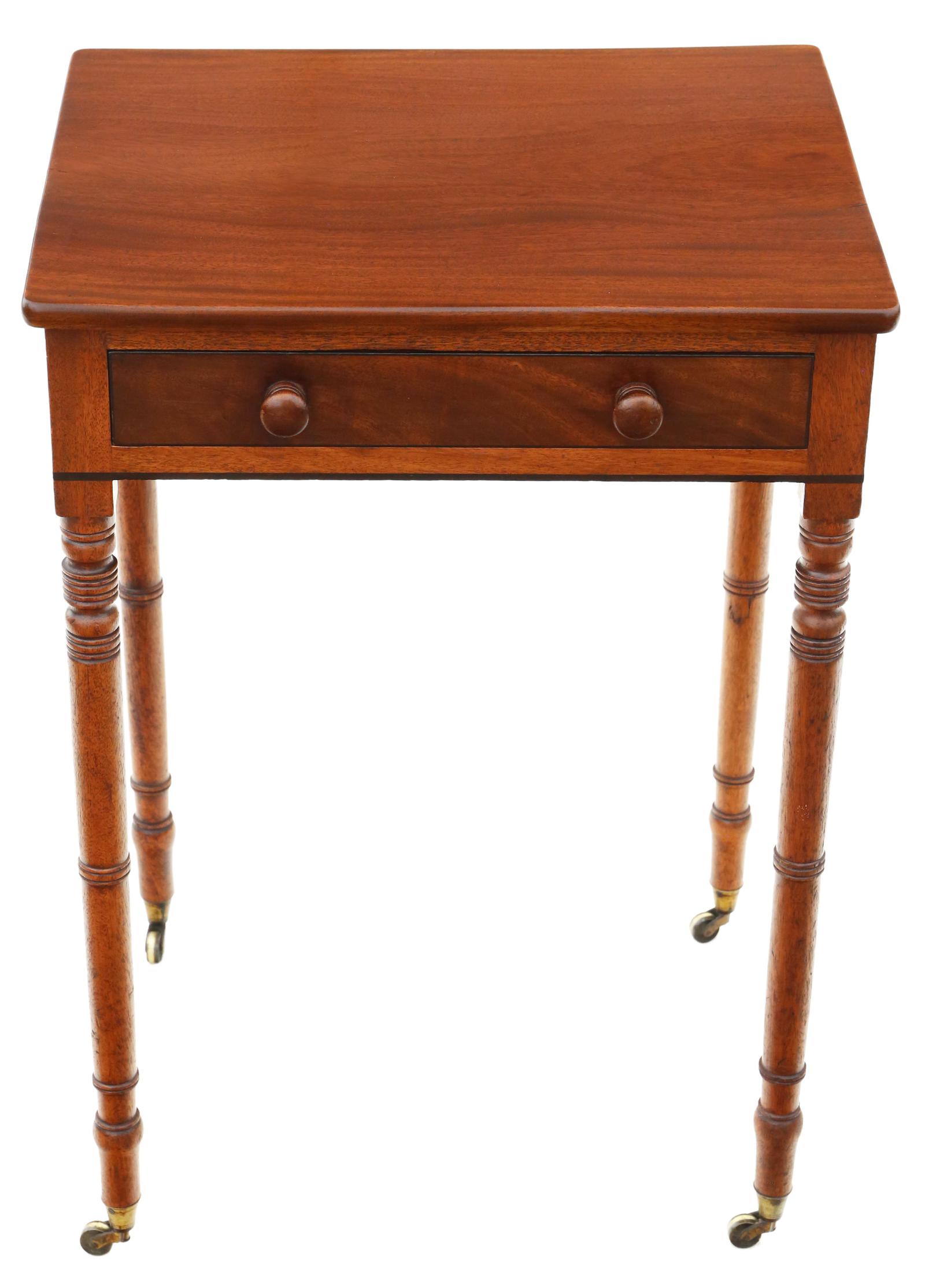 Antique Very Fine Quality Small 19th Century Mahogany Writing Side Table Desk (1 of 7)