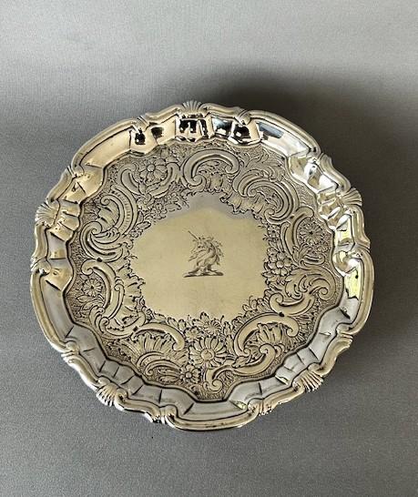 Magnificent 18th Century George II Silver Card Tray (1 of 8)